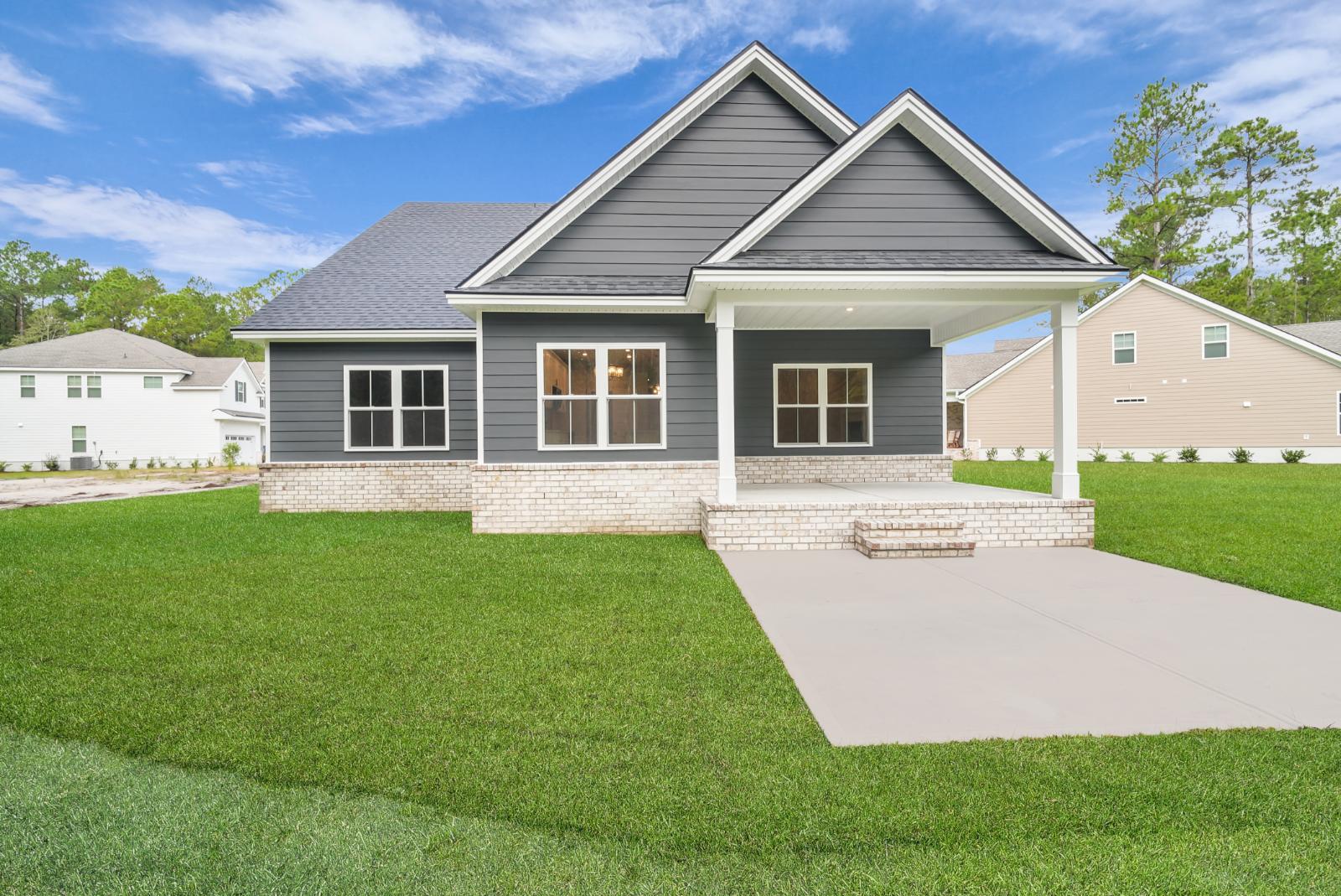 Harbor II – Exterior Rear Elevation with Optional Covered Patio | Ernest Homes