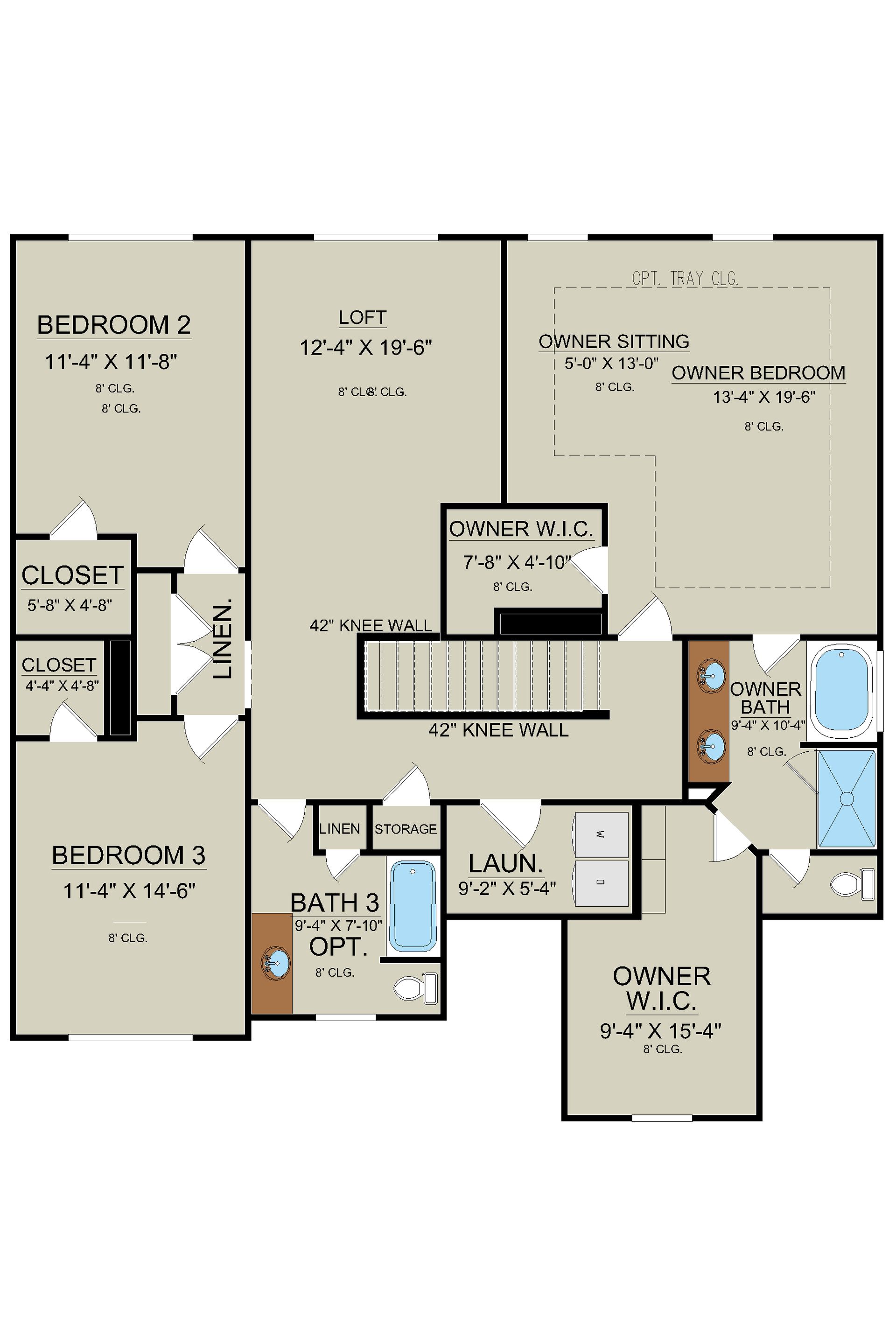 Hilton Floor Plan Second Floor Layout Option 2 | Ernest Homes