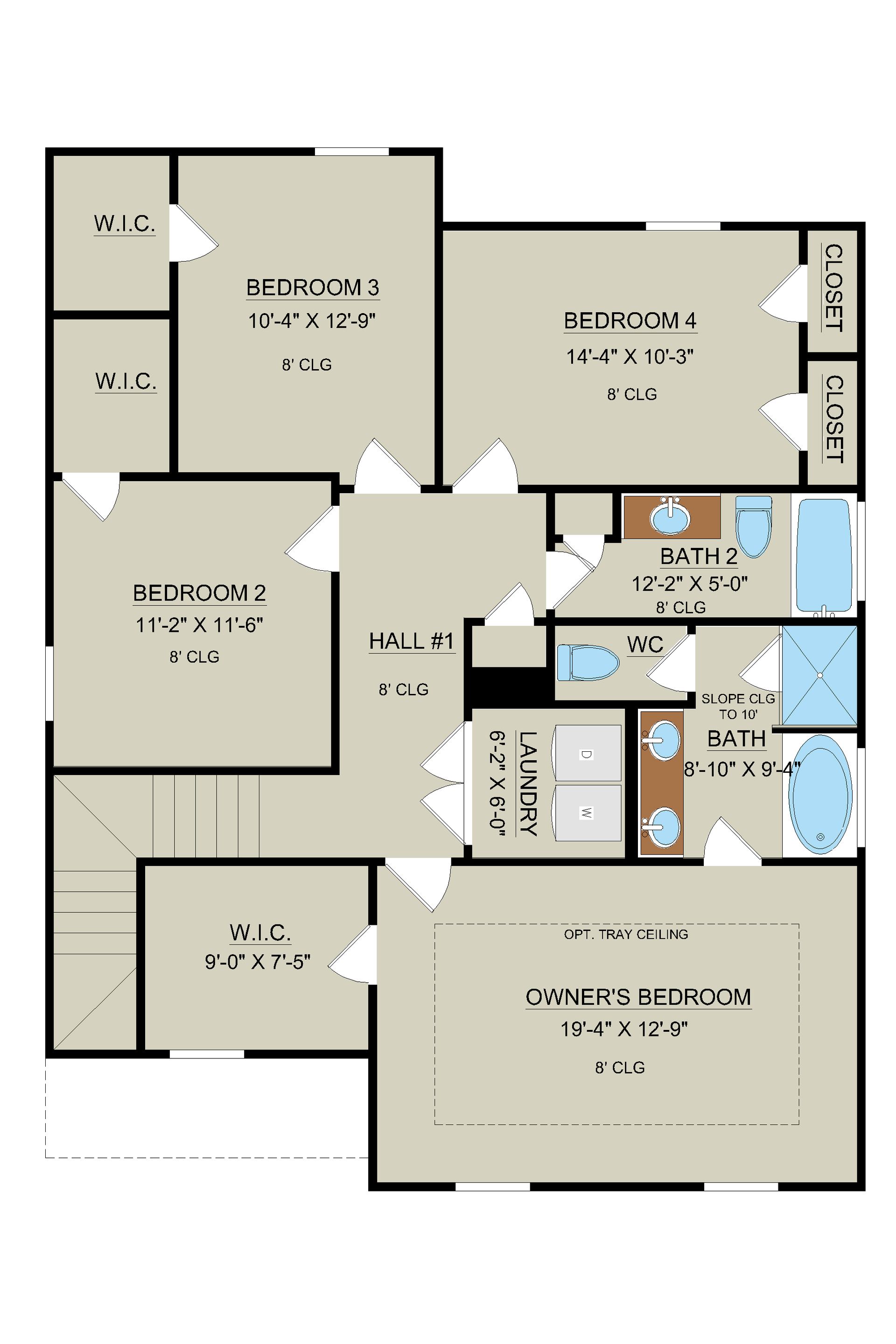 Edisto – Second Floor Plan | 4 Bedrooms & Upstairs Laundry