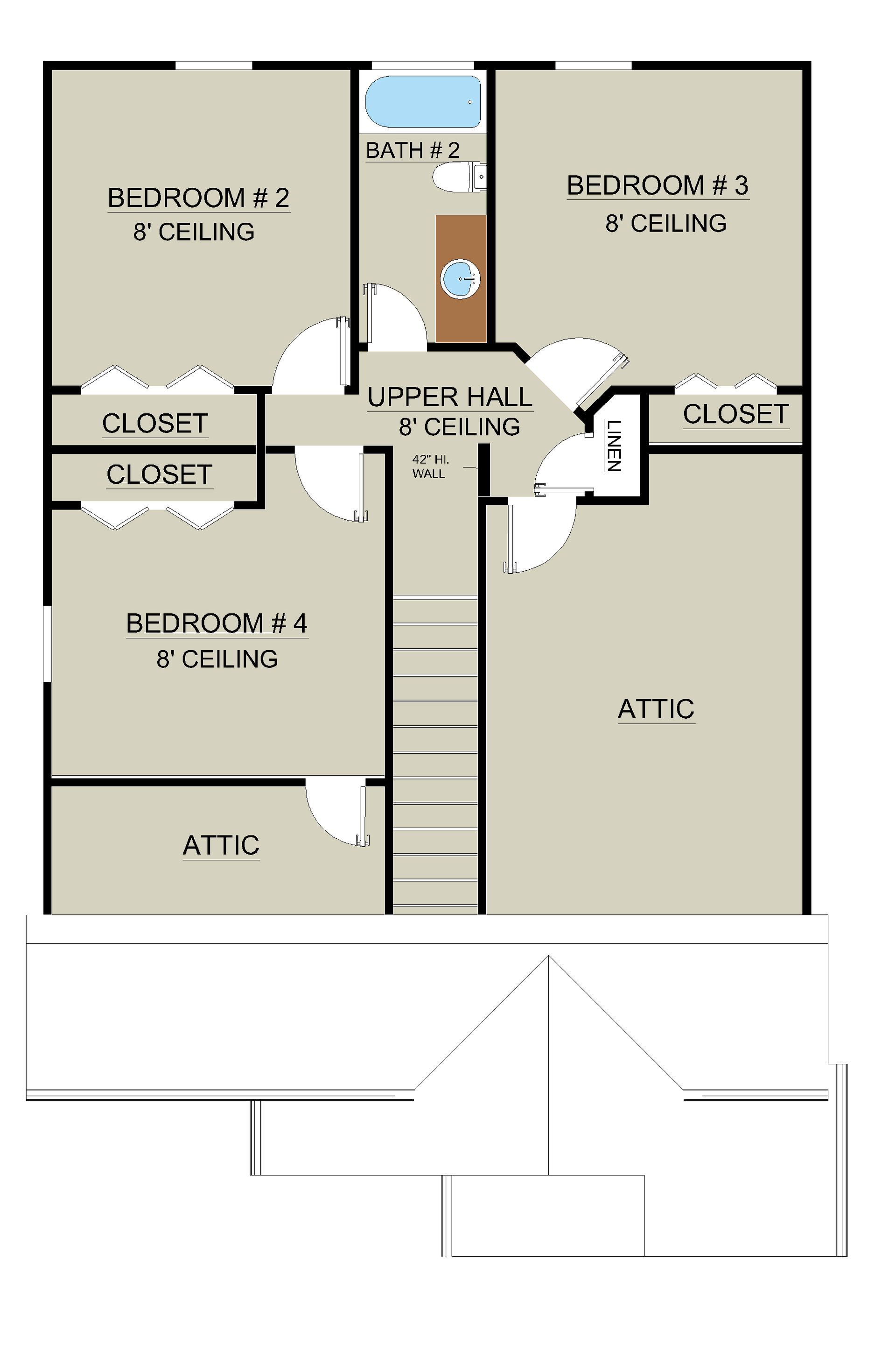 New Haven Townhome A - Floor Plan Second Floor Layout | Ernest Homes