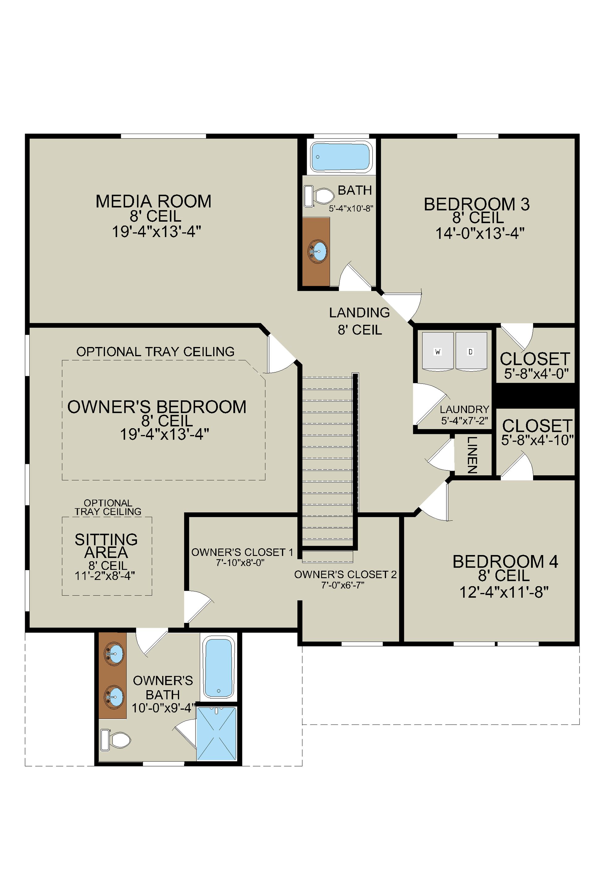 Nantucket – Second Floor Plan | Ernest Homes