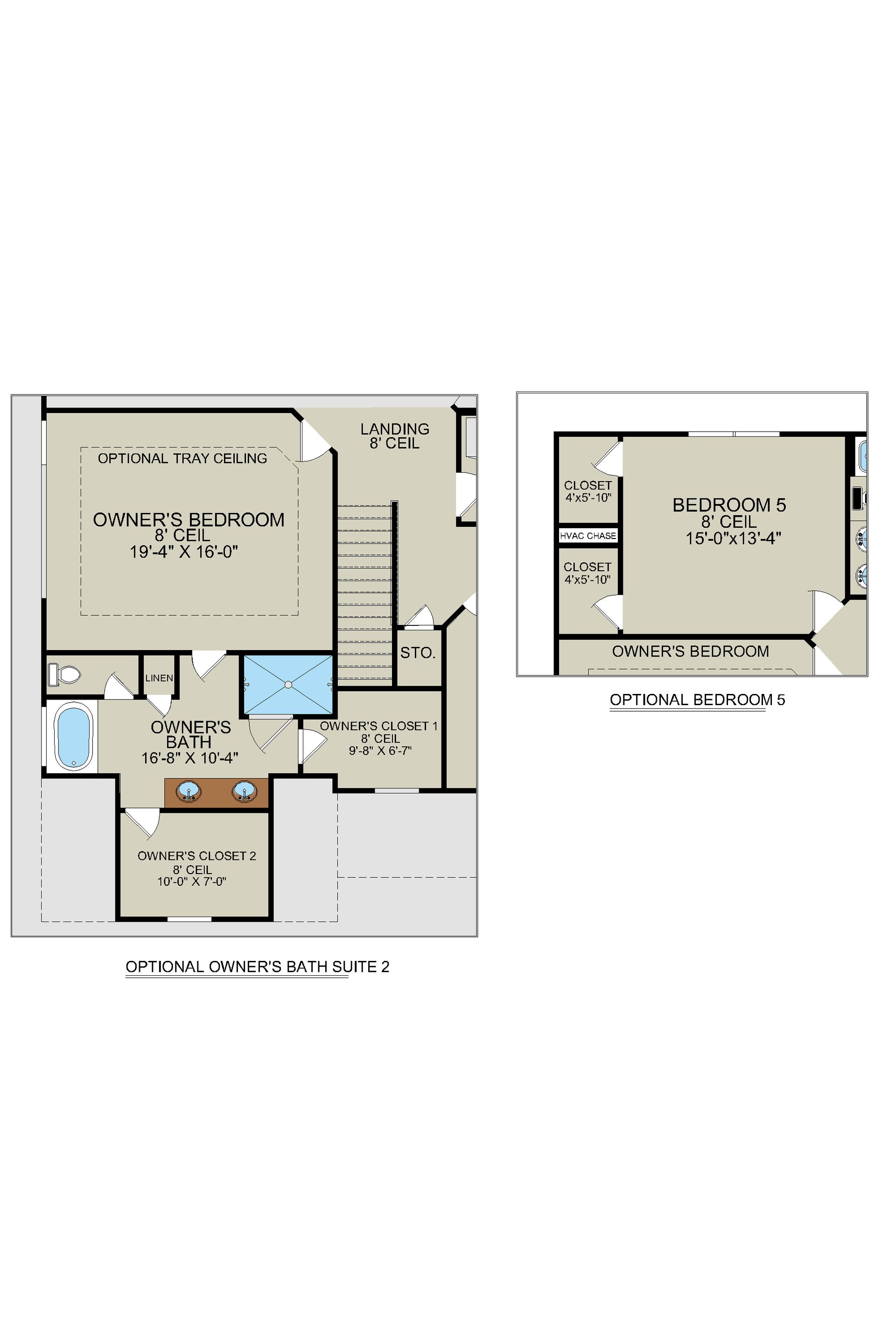 Nantucket – Second Floor Options | Ernest Homes