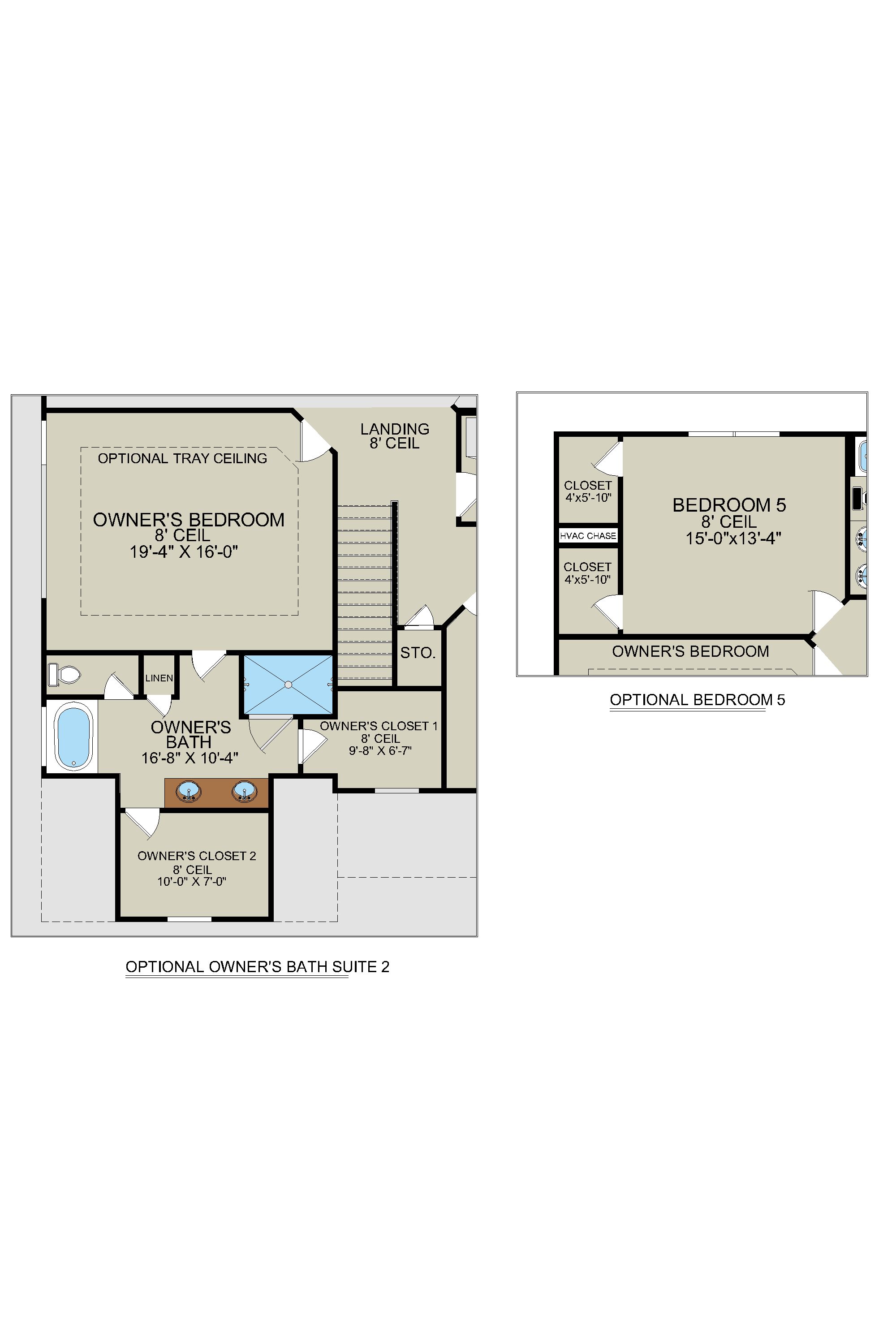 Nantucket – Second Floor Options | Ernest Homes