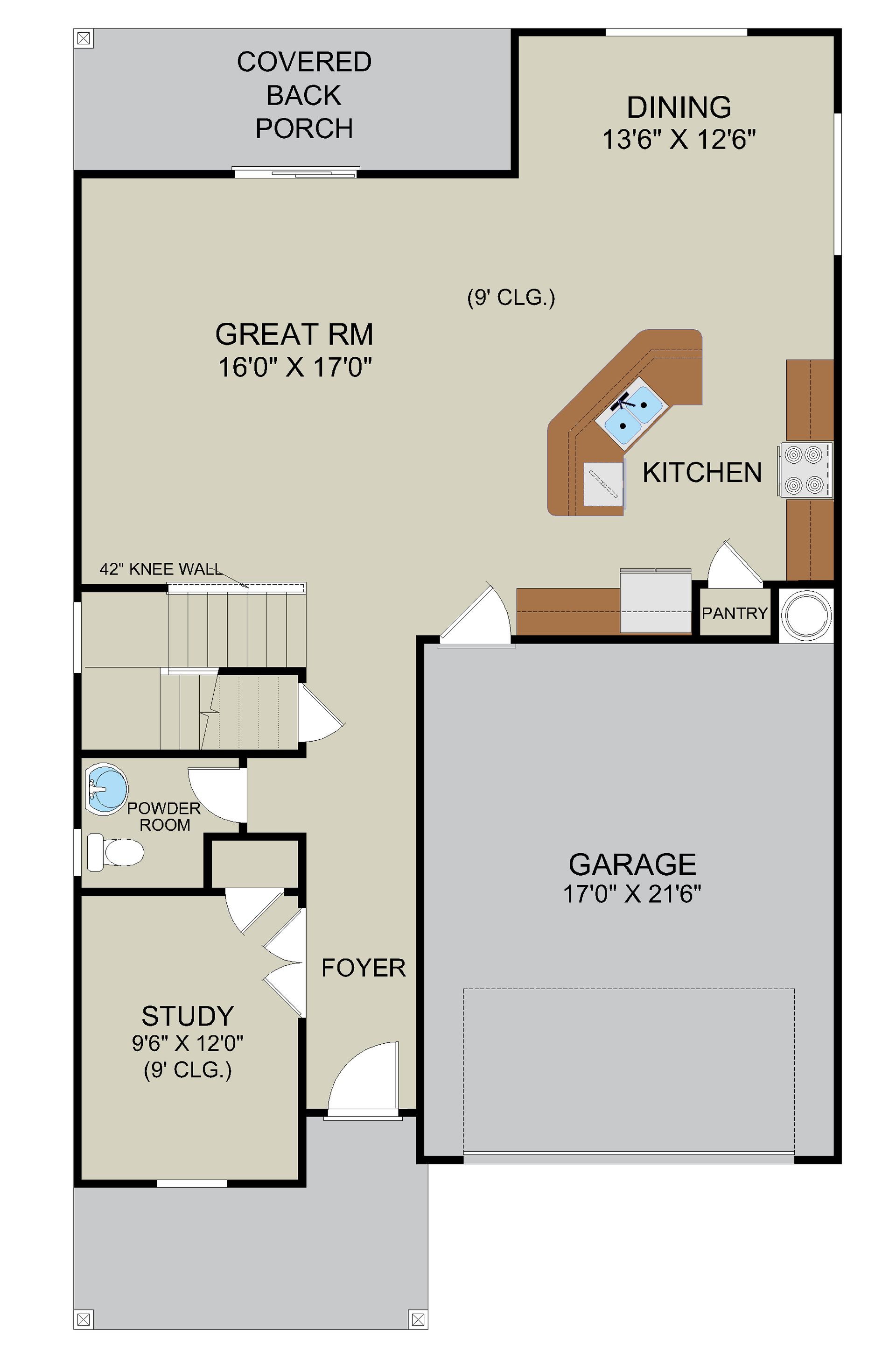 Hudson - Rendering First Floor | Ernest Homes