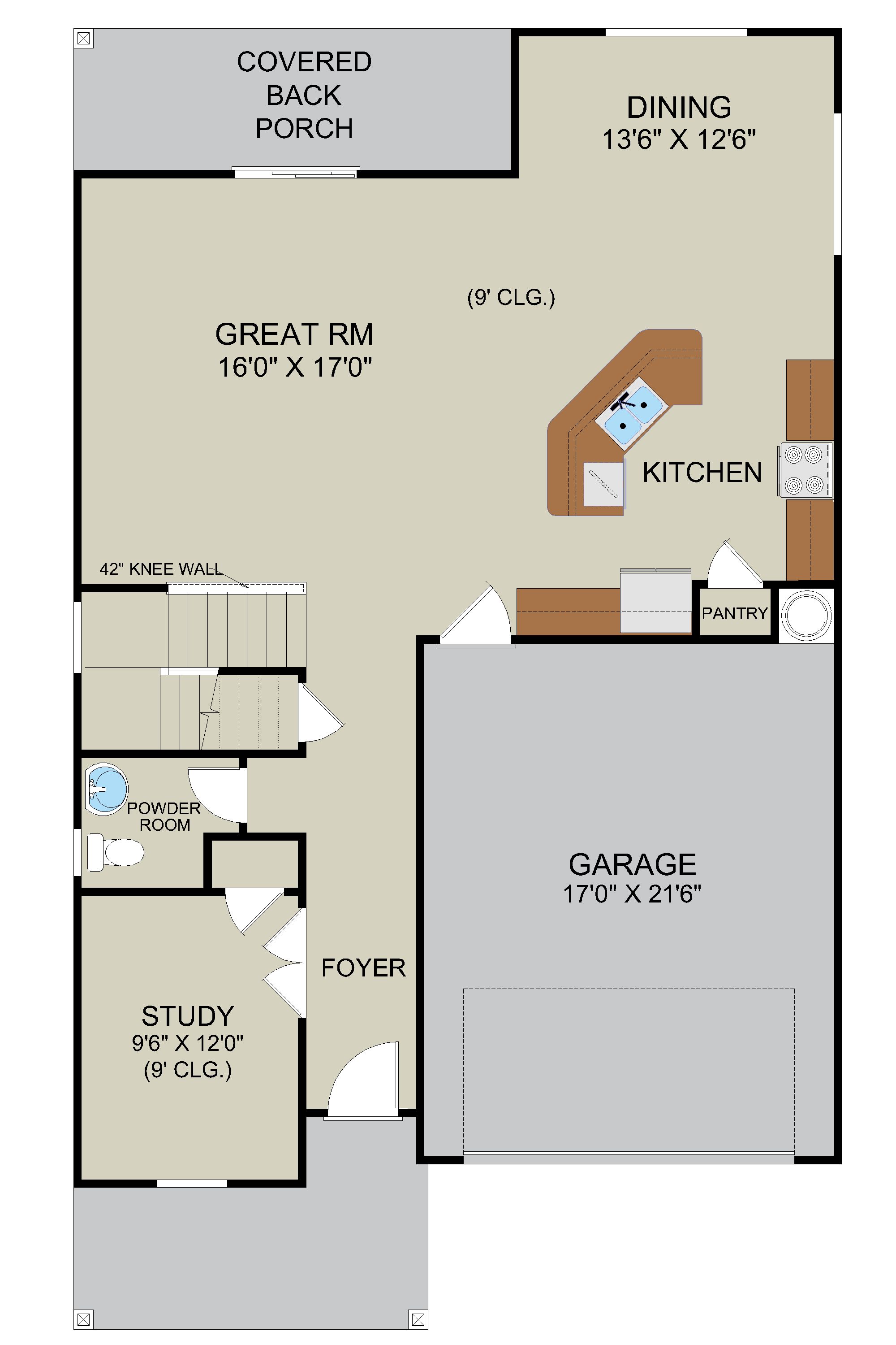 Hudson - Rendering First Floor | Ernest Homes