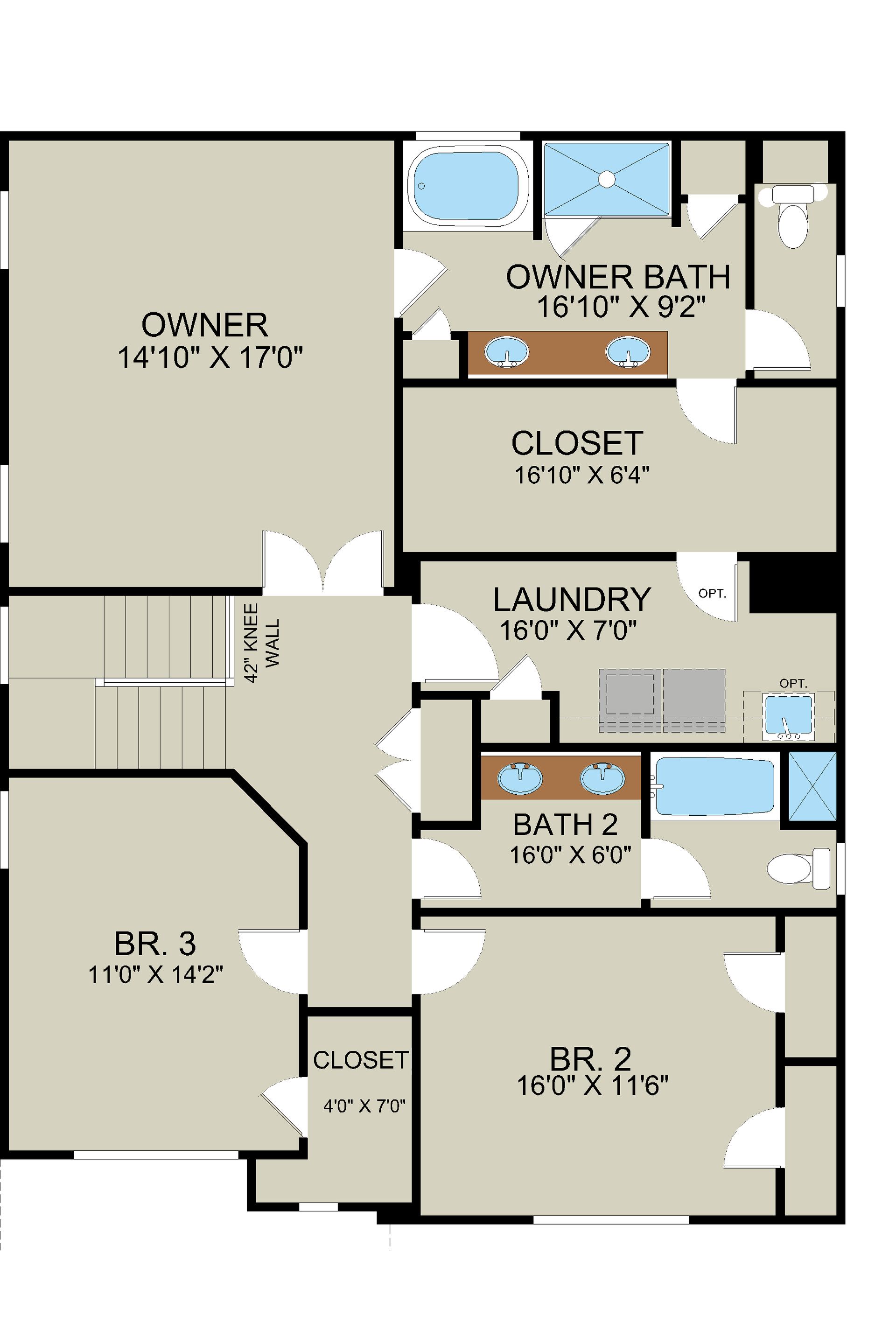 Hudson - Rendering Second  Floor | Ernest Homes