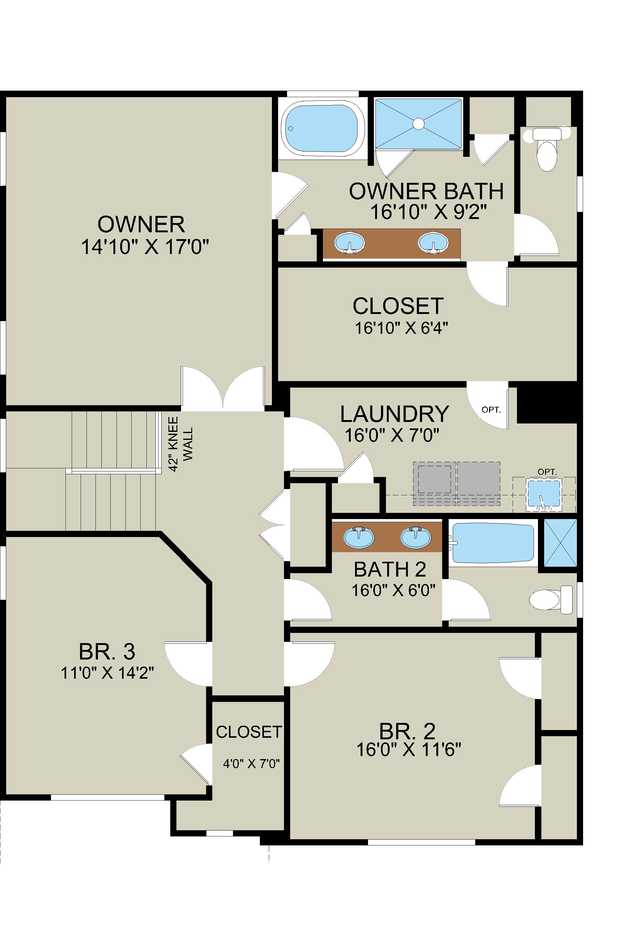Hudson - Rendering Second  Floor | Ernest Homes
