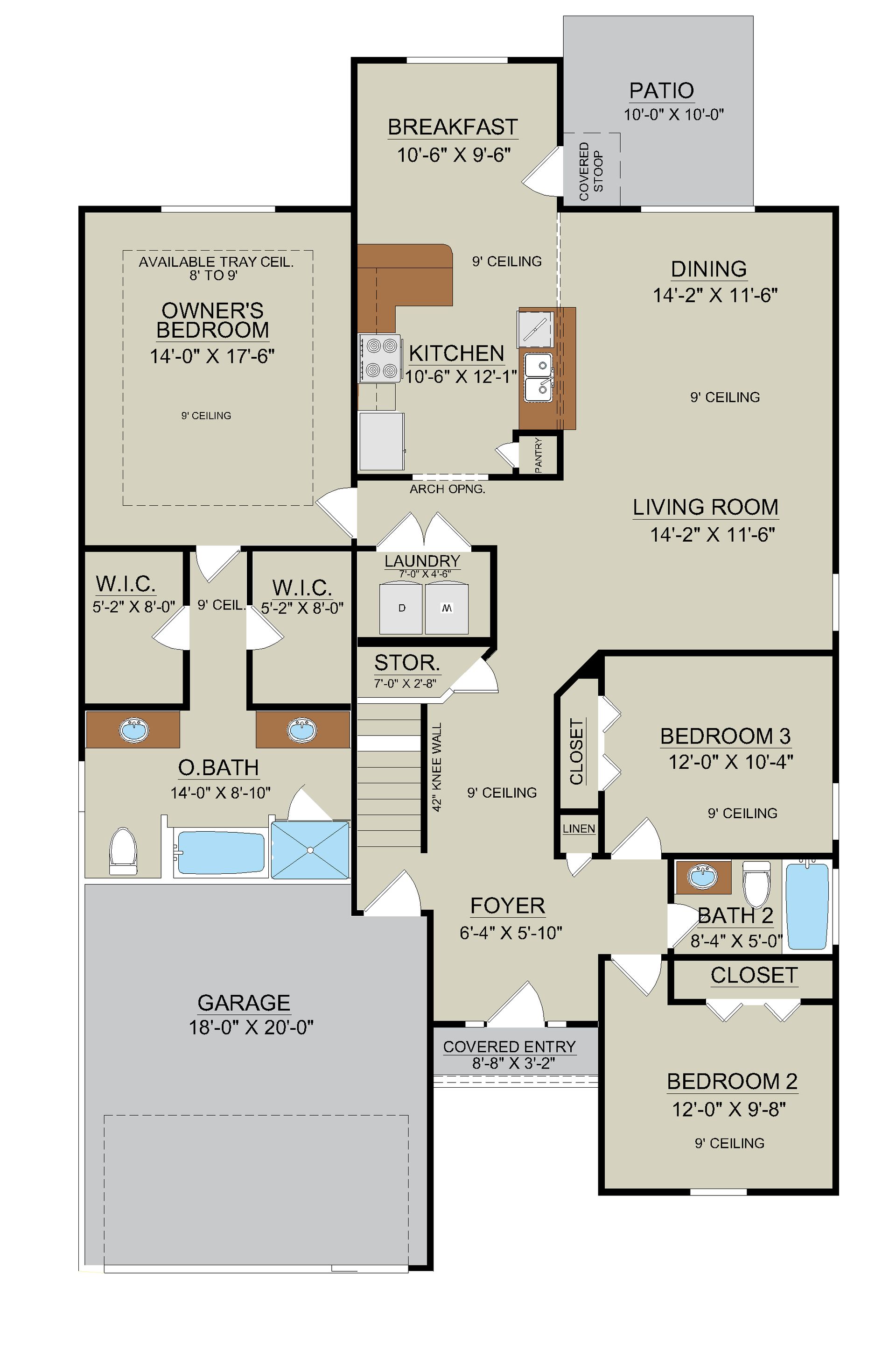 Harbor – First Floor- Elevation B & C | Ernest Homes
