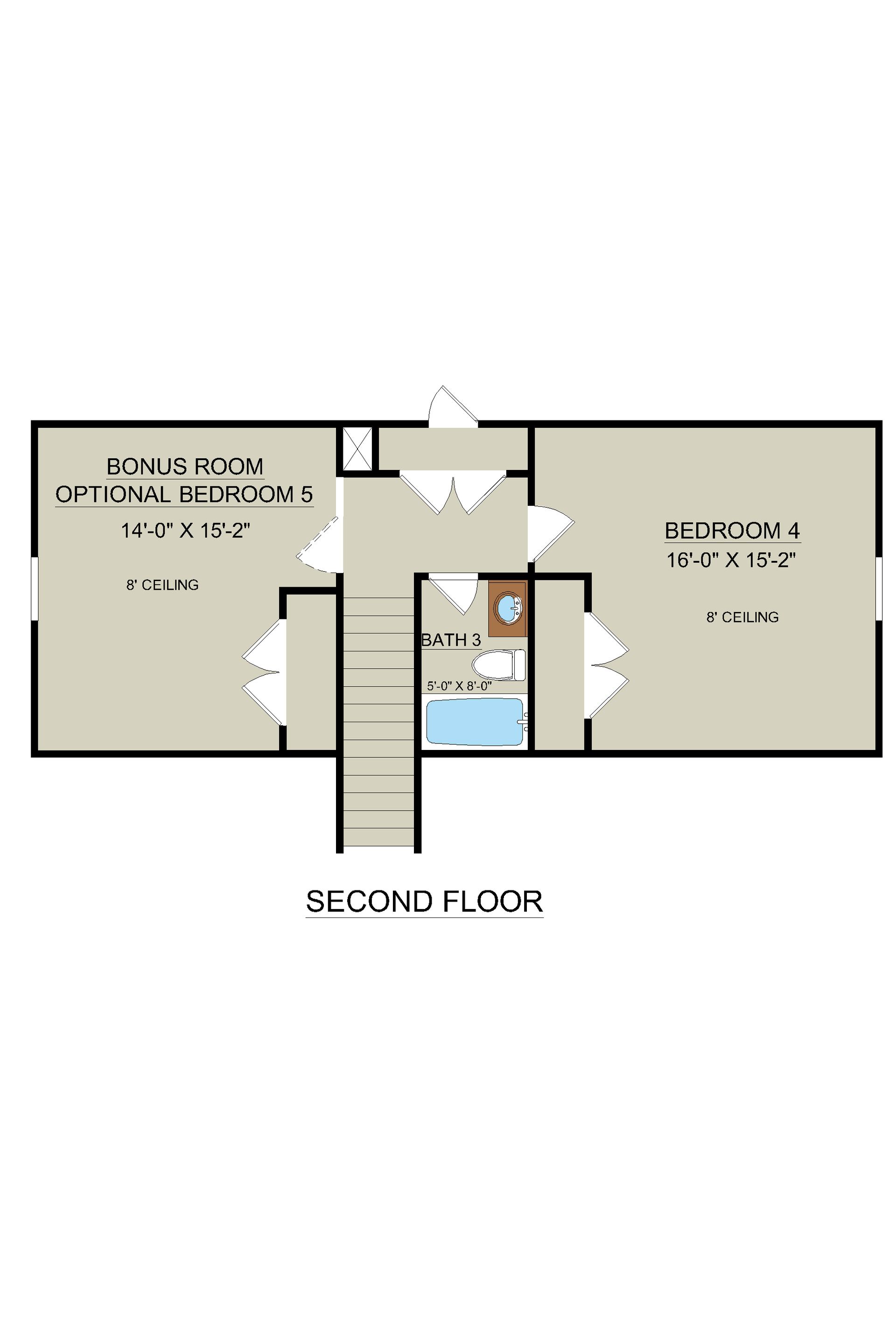 Harbor – Second Floor Plan | Ernest Homes