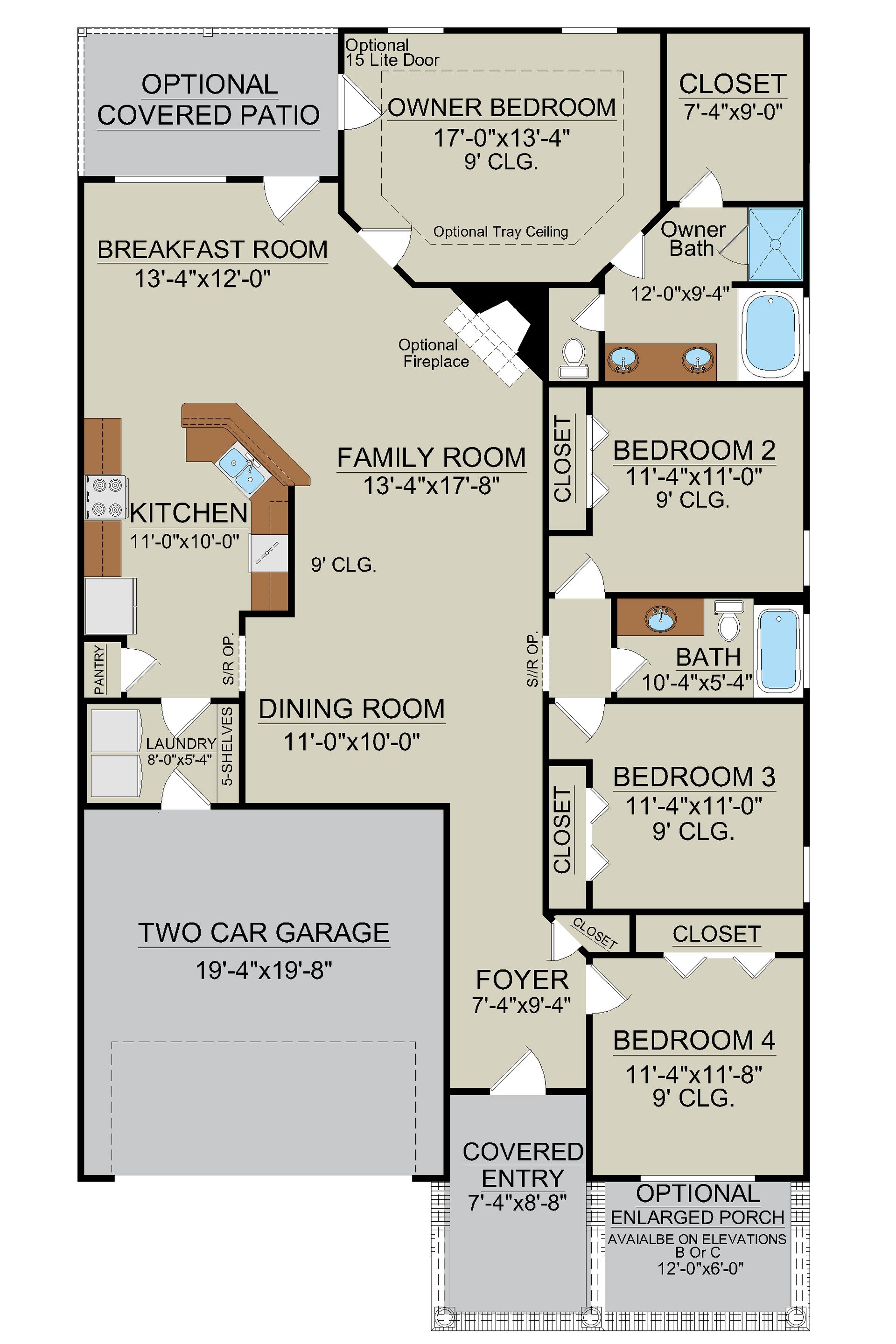 Wassaw Floor Plan | 4 Bedroom Single-Level Home