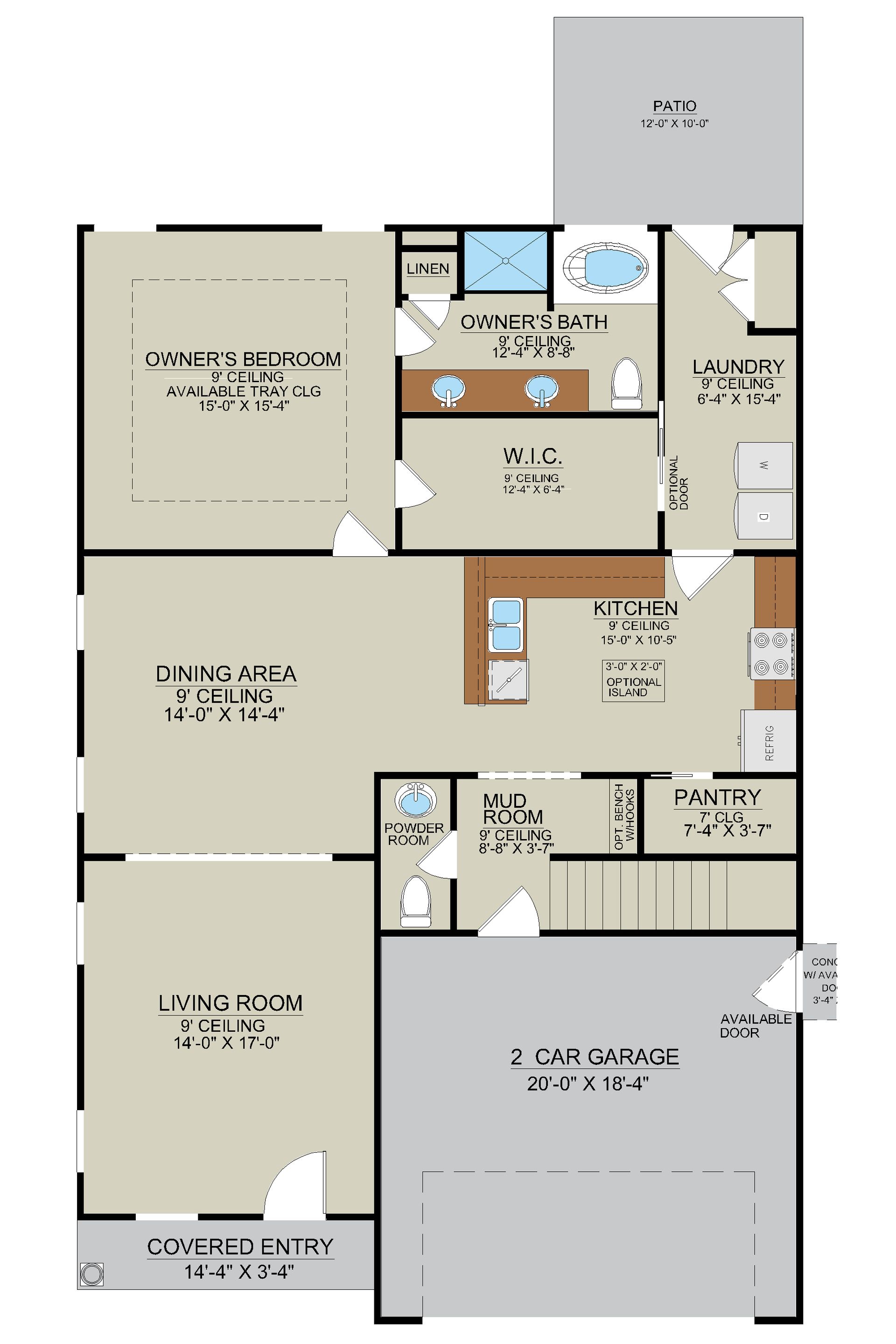 Hatteras Signature – First Floor Rendering | Ernest Homes