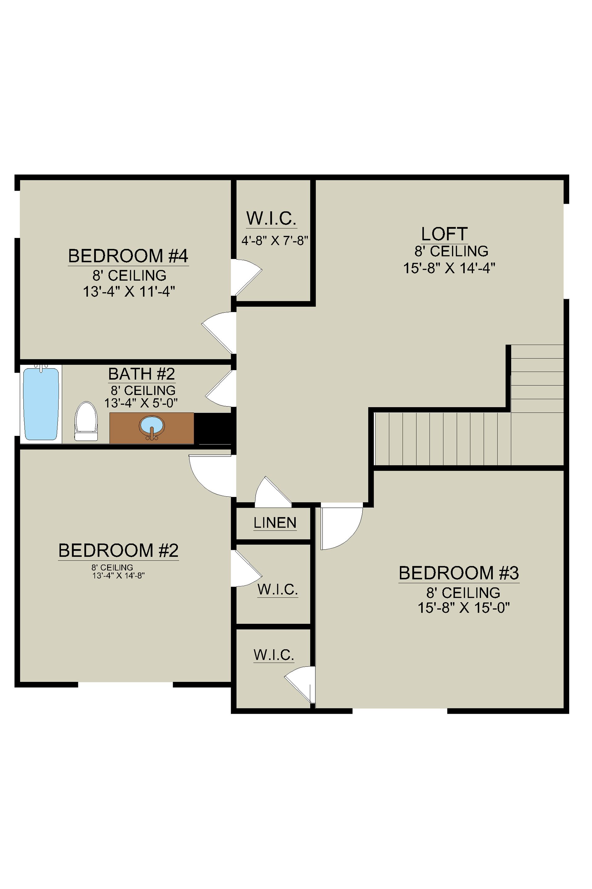 Hatteras Signature - Rendering 2nd  Floor | Ernest Homes