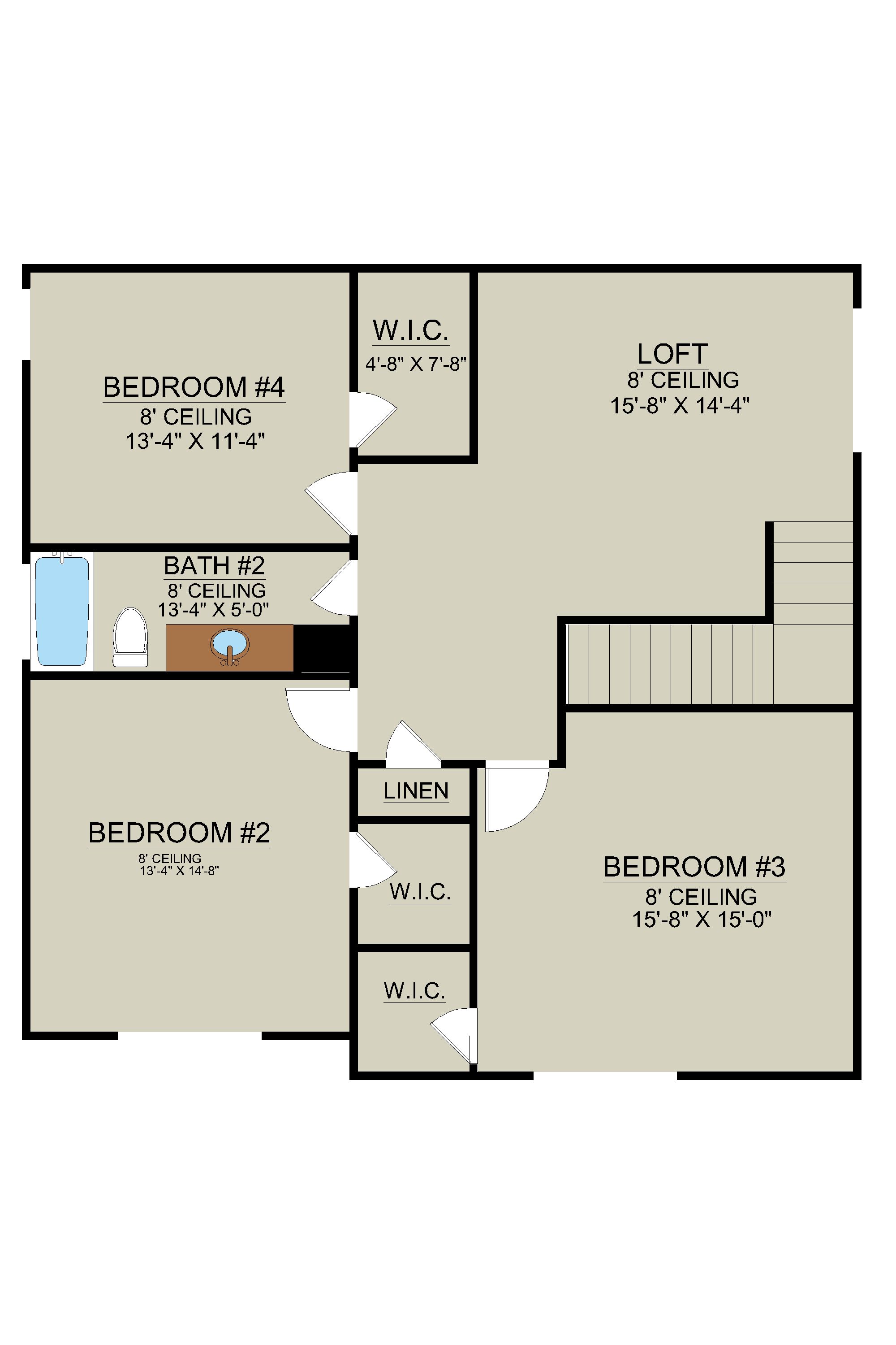 Hatteras Signature - Rendering 2nd  Floor | Ernest Homes