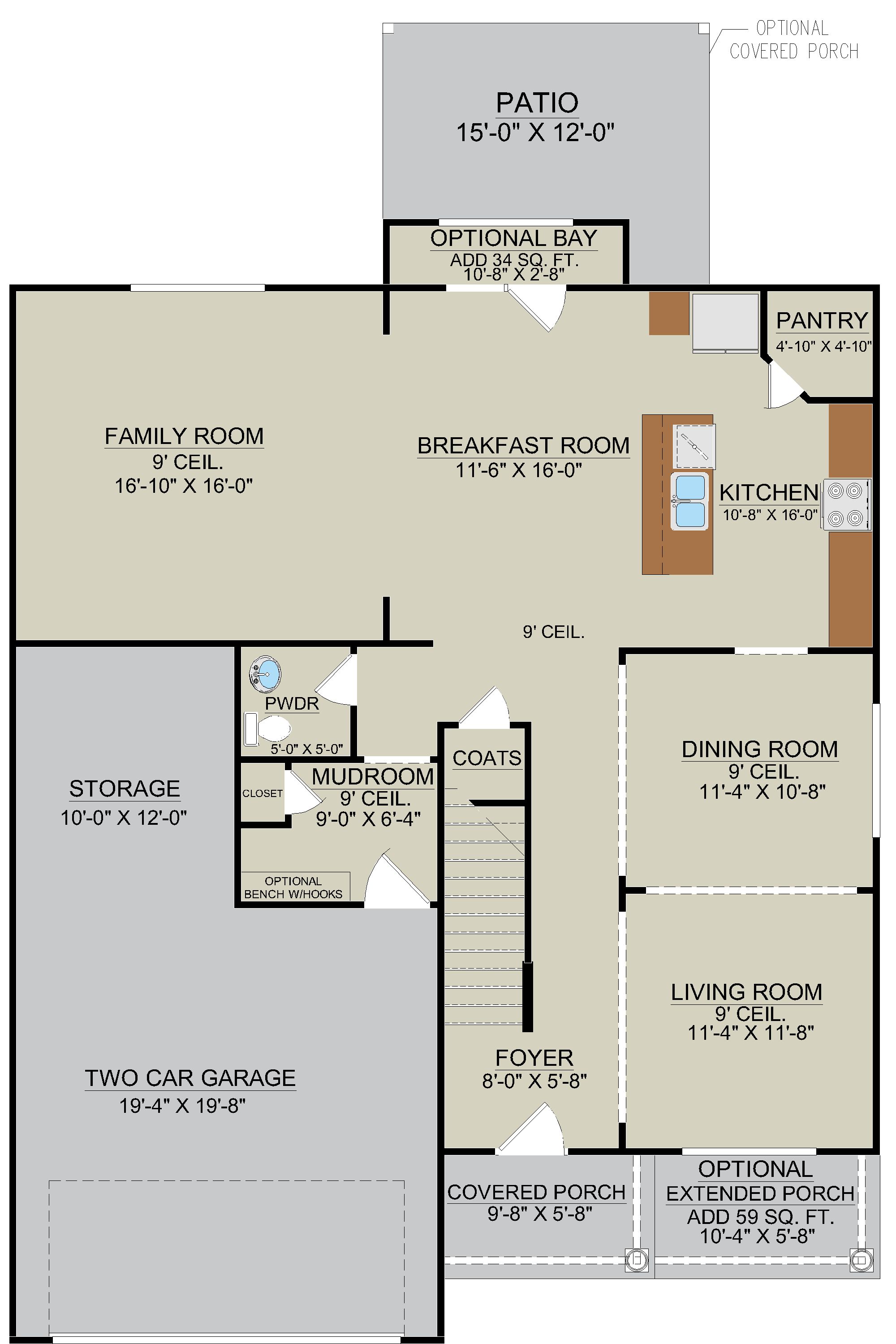 Nantucket Signature Floor Plan First Floor Layout | Ernest Homes