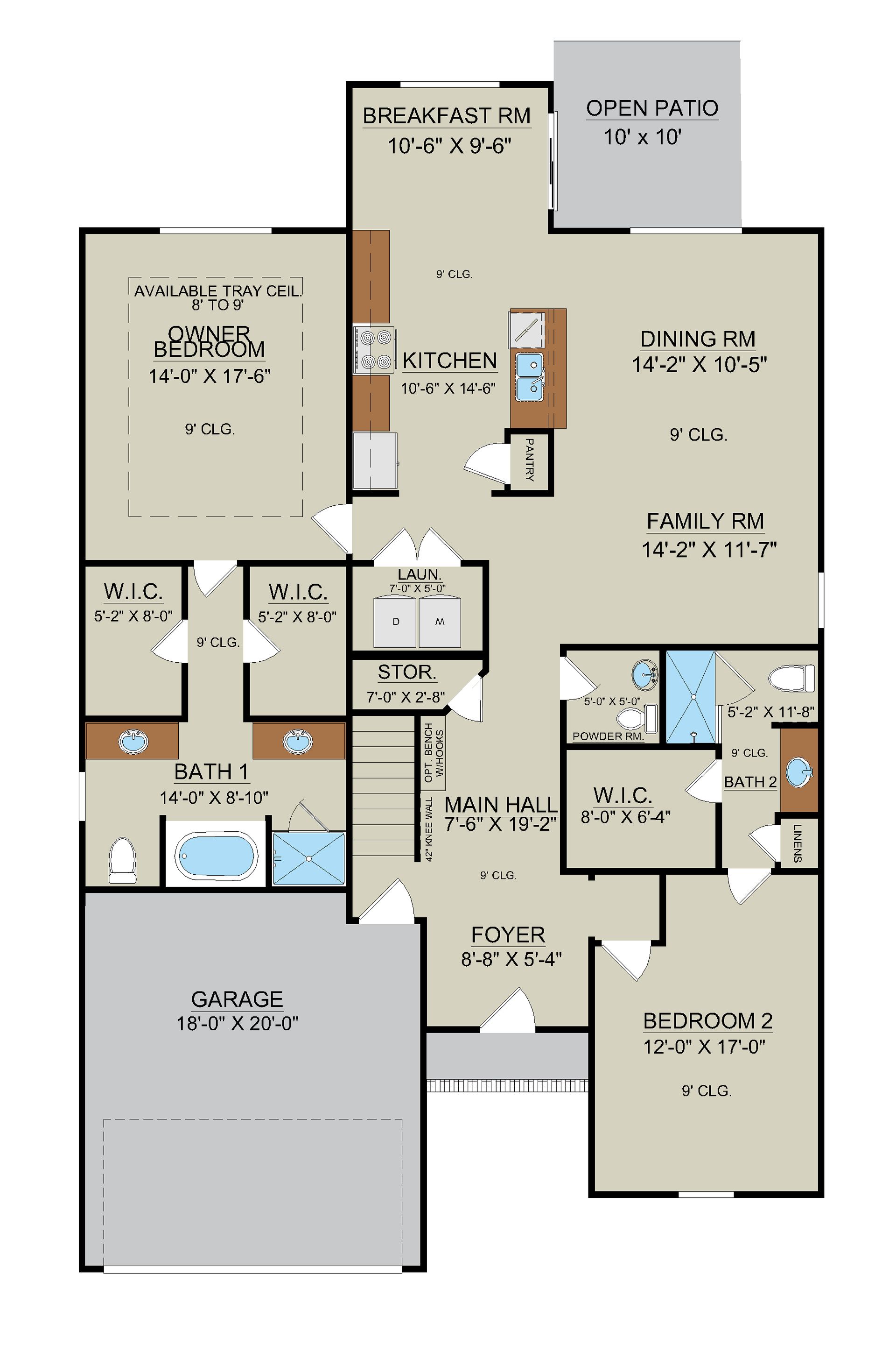 Harbor II – First Floor A Elevation | Ernest Homes