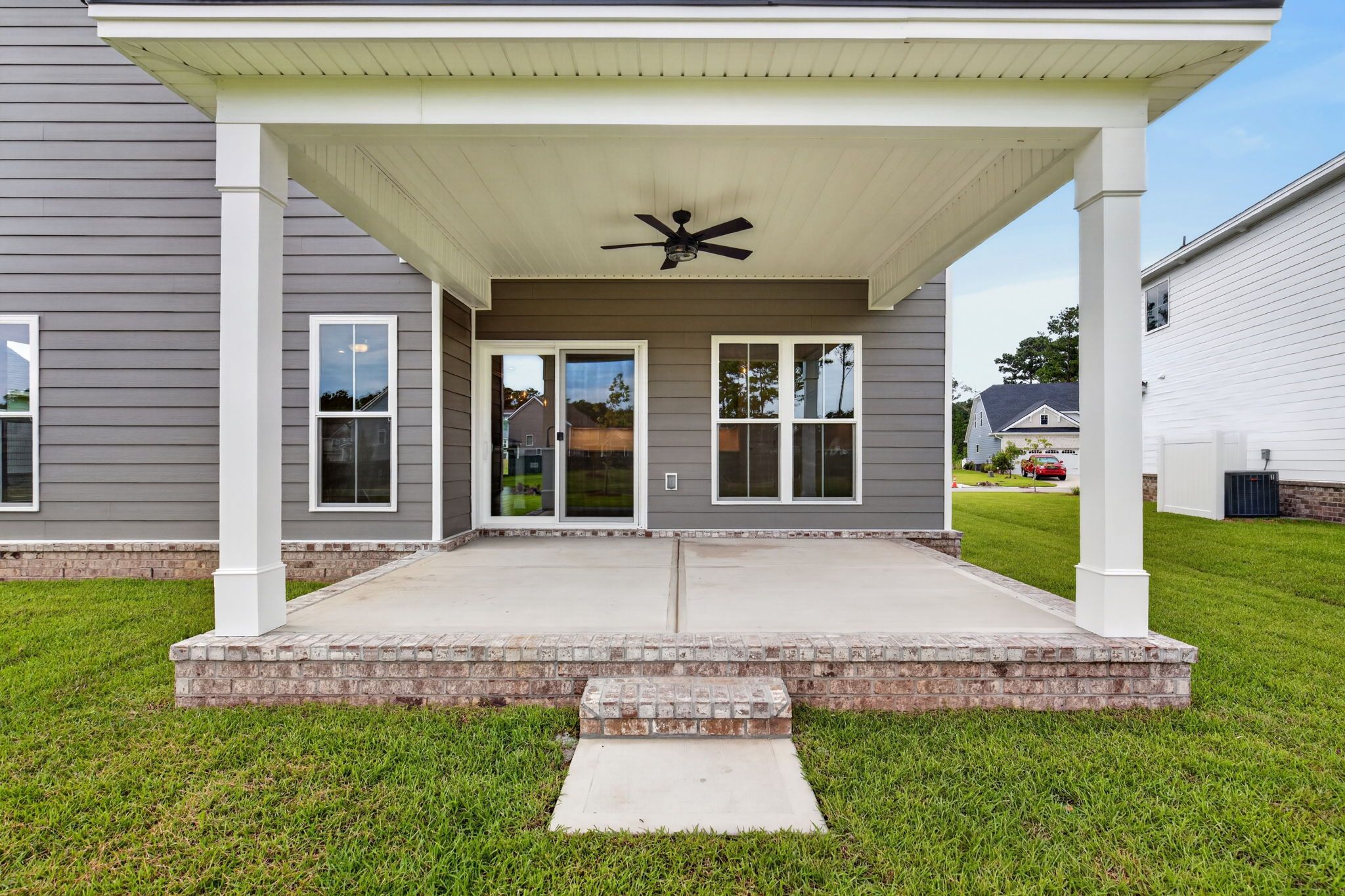 Edisto Covered Back Patio with Ceiling Fan