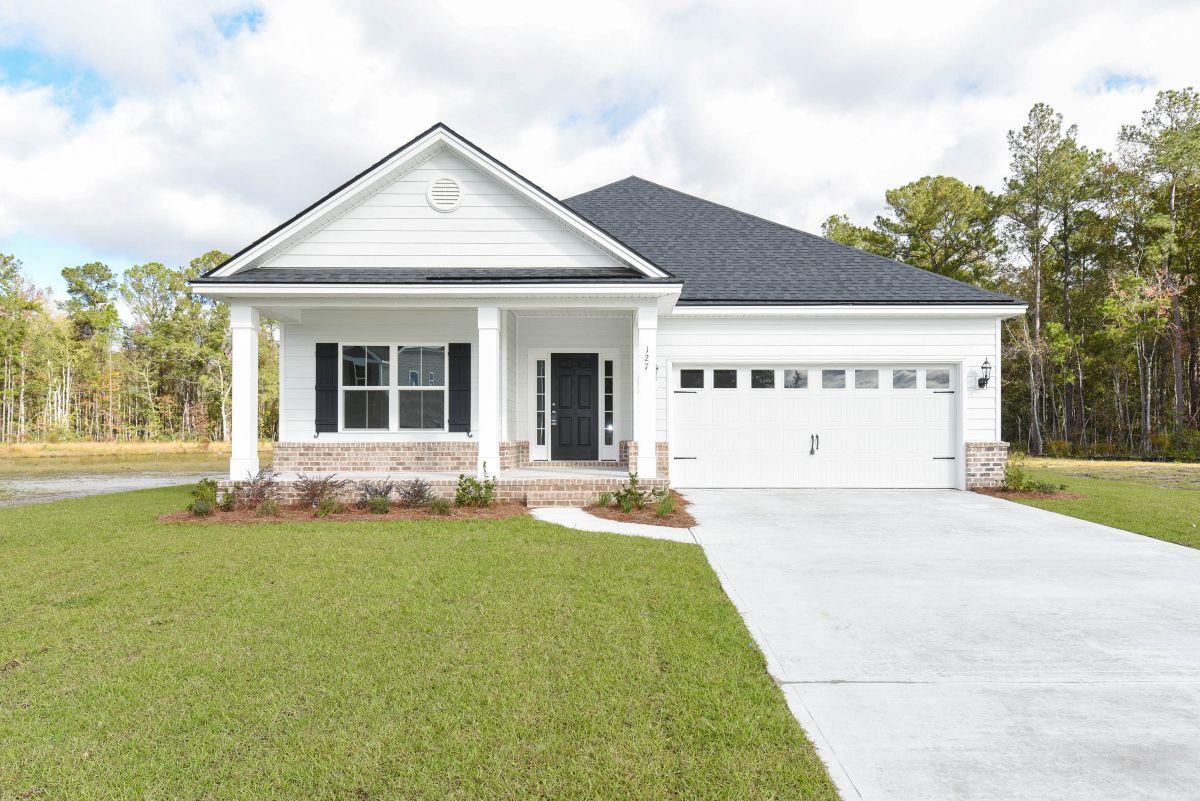 Wassaw B – Front Elevation with Brick Water Table