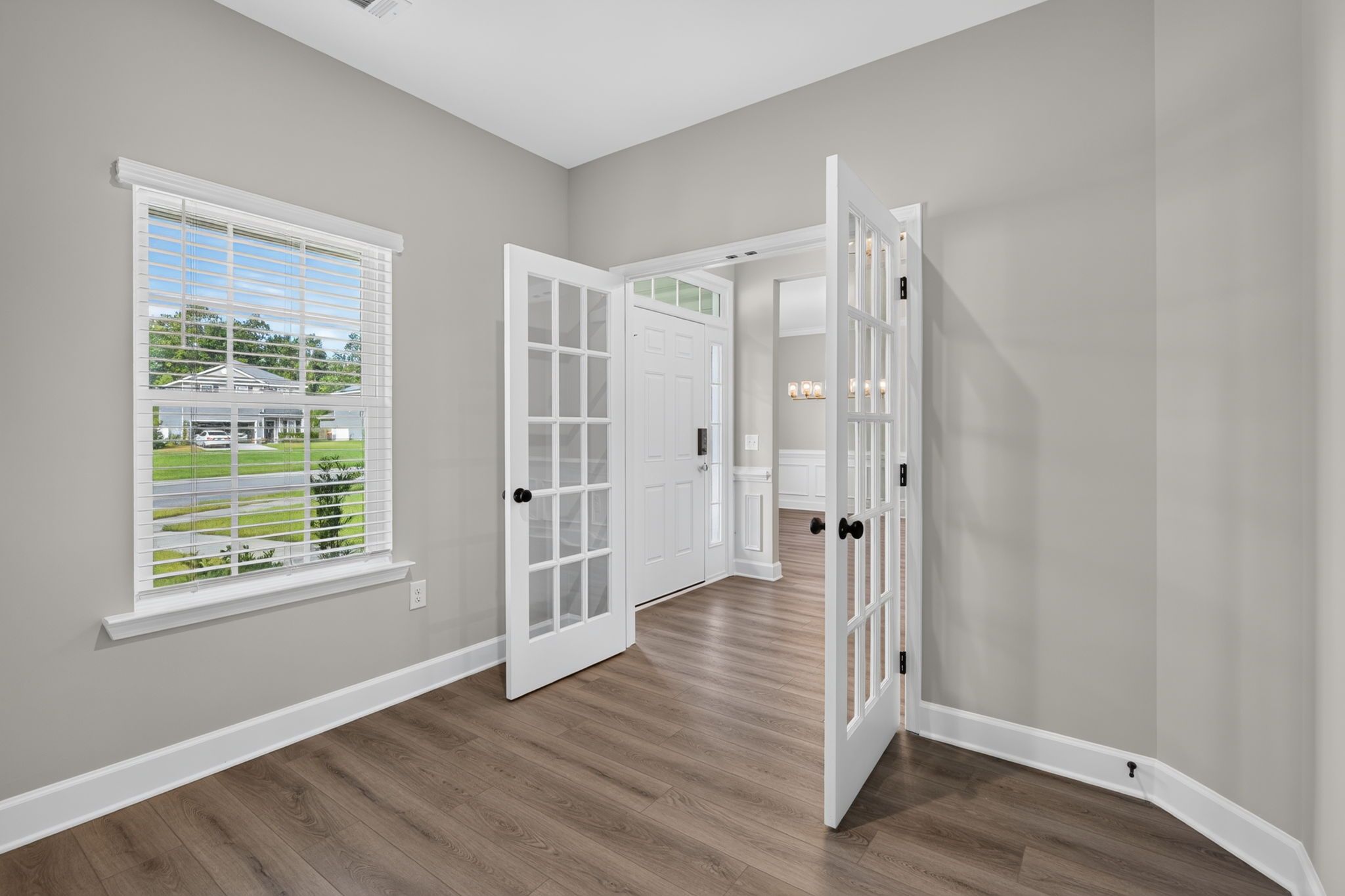 Main-Level Study with French Doors at 245 James Drive – Dunham Marsh