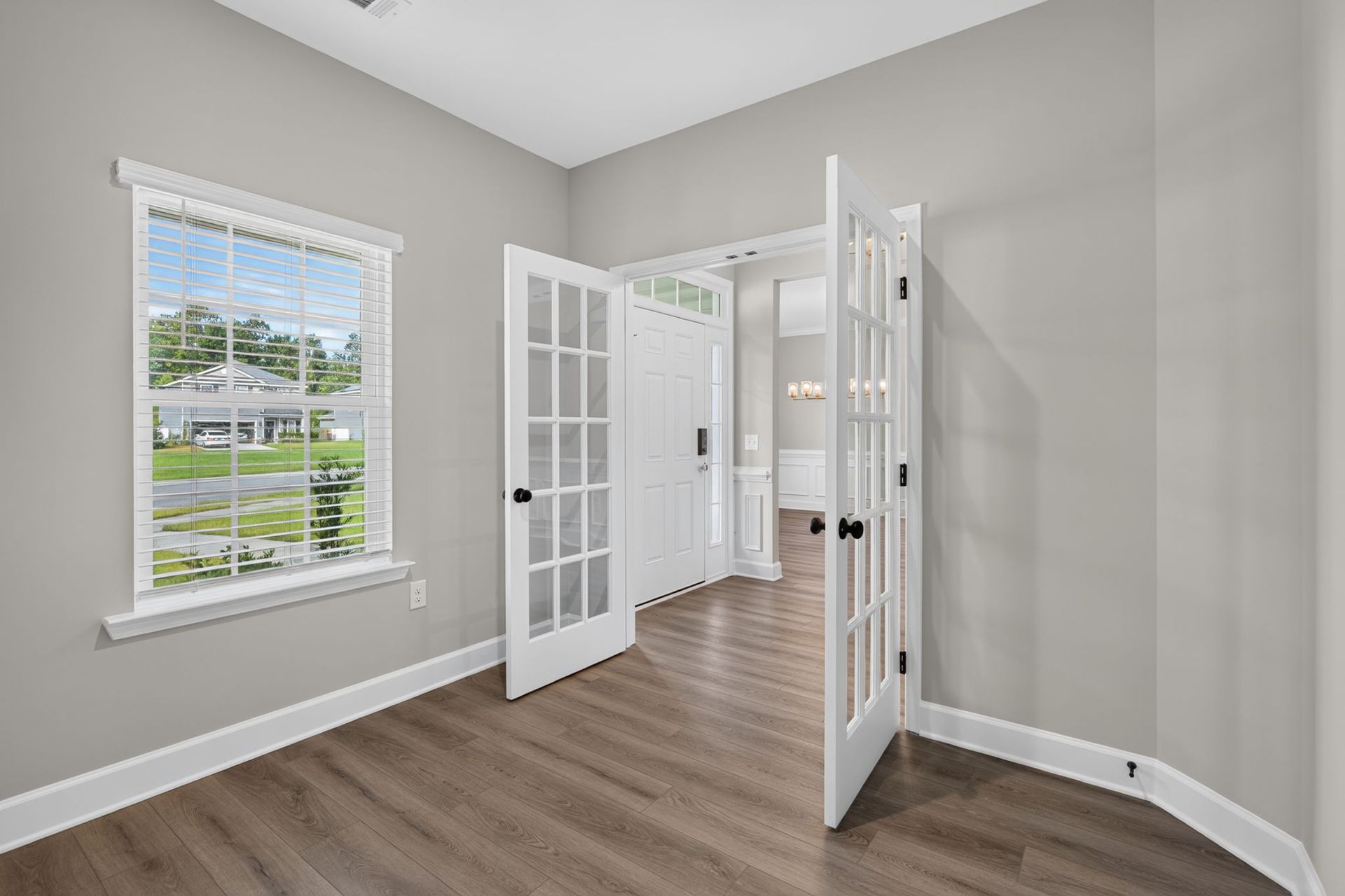 Main-Level Study with French Doors at 245 James Drive – Dunham Marsh