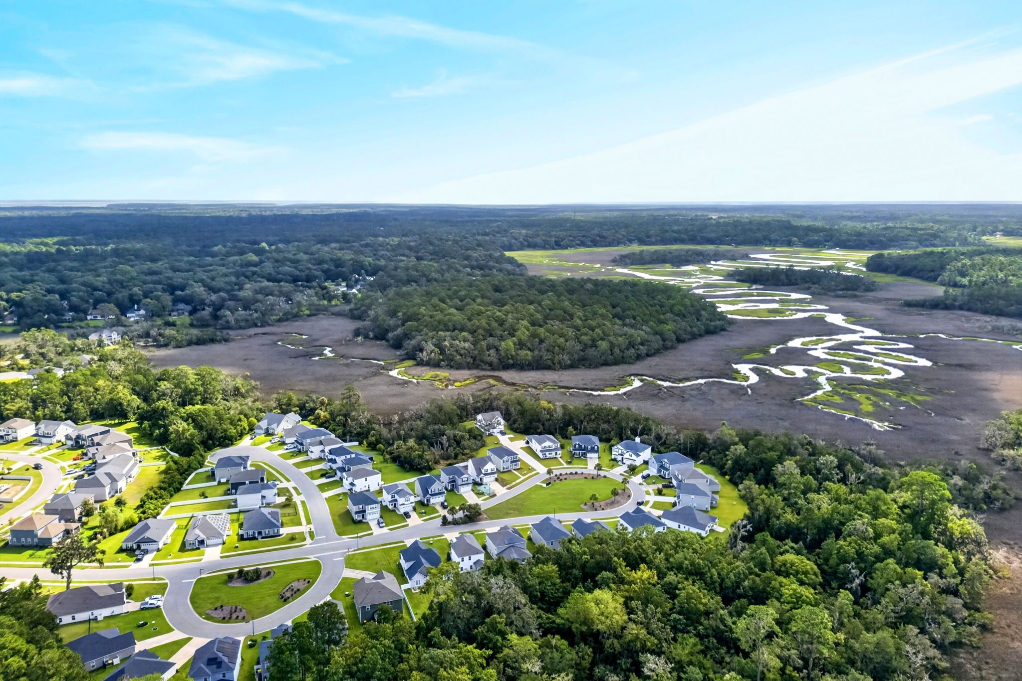 Aerial View of Marsh & Protected Wetlands Behind 245 James Drive – Dunham Marsh