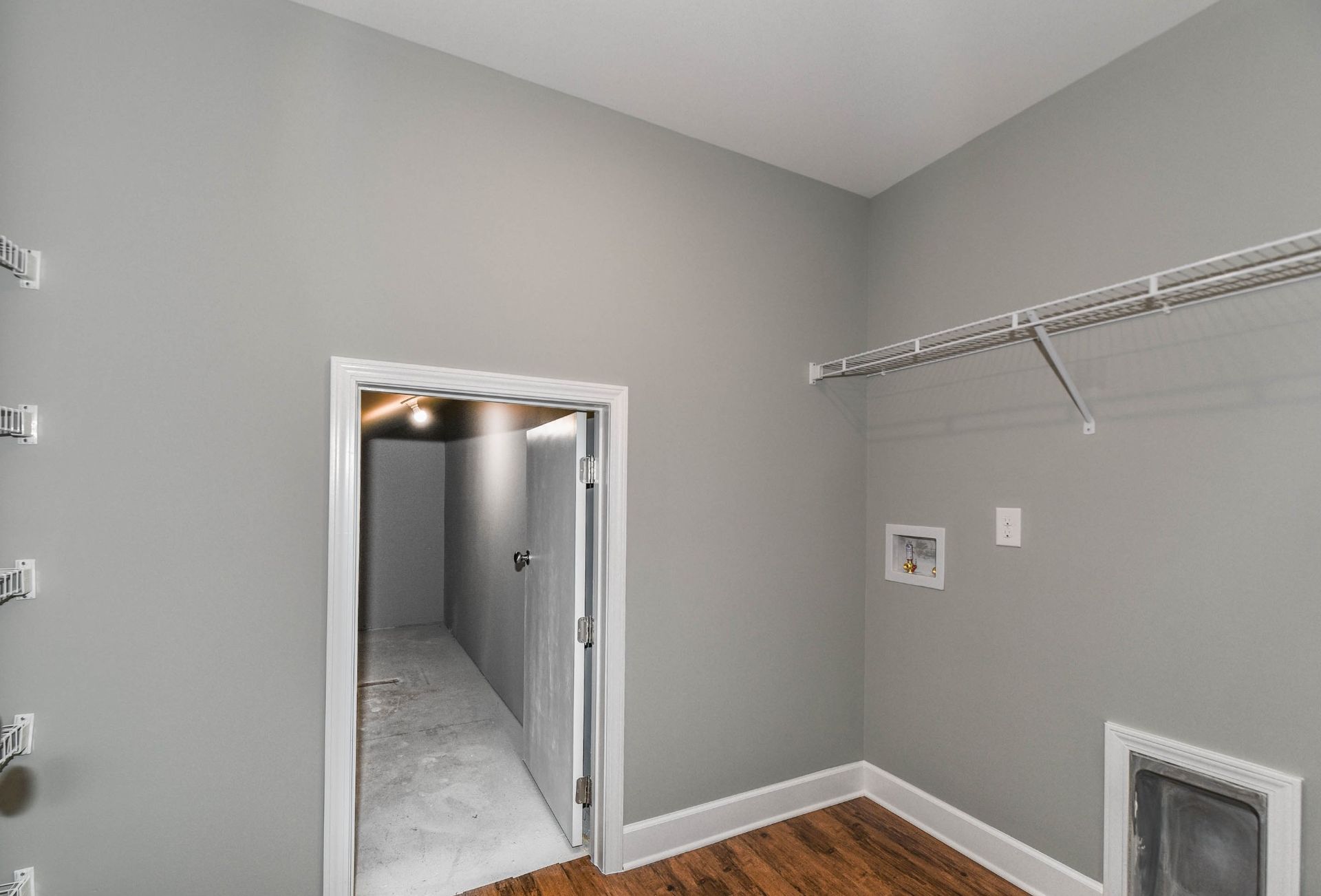 Hilton Laundry Room with Finished Attic Storage | Ernest Homes