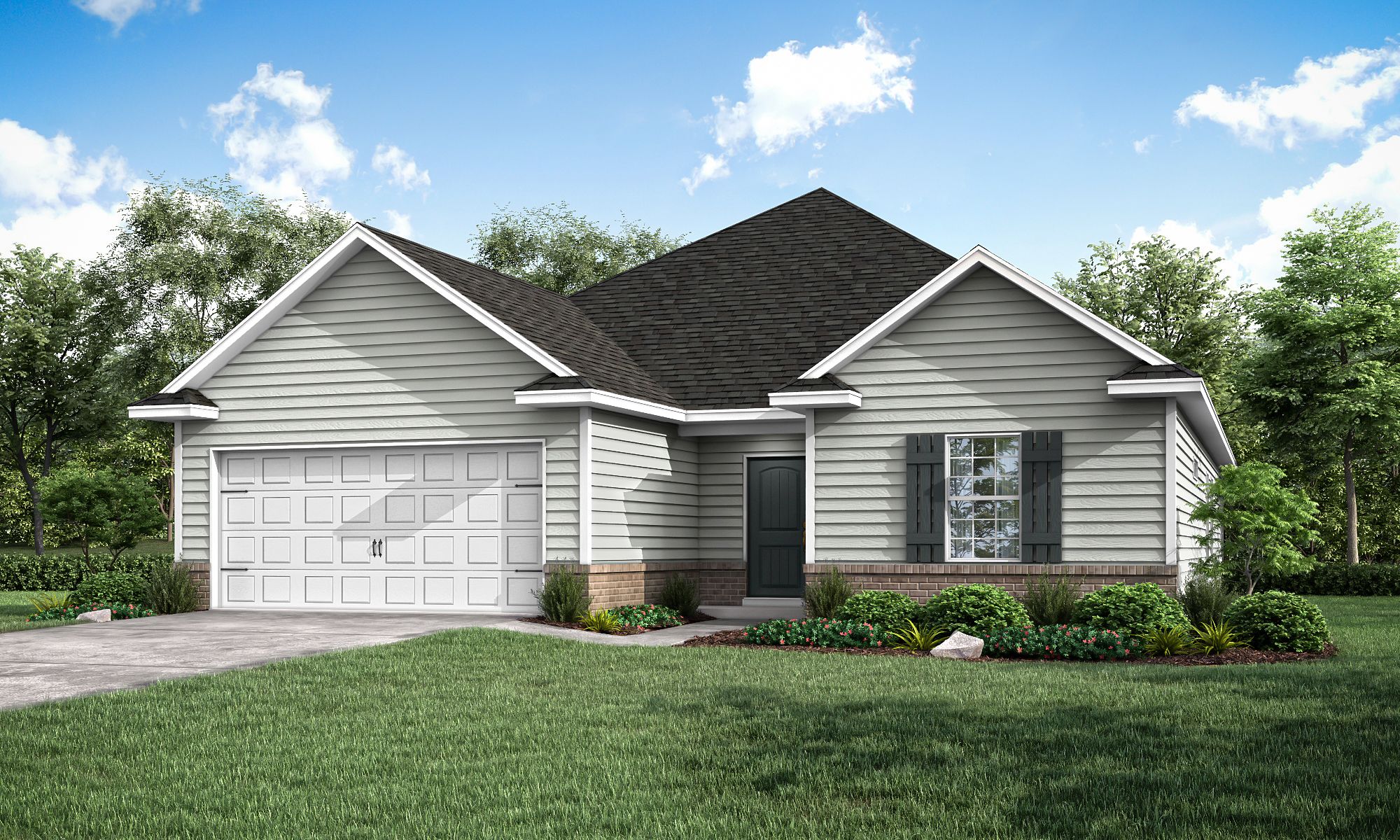 Laurel Plan – Front Elevation B Rendering | Ernest Homes