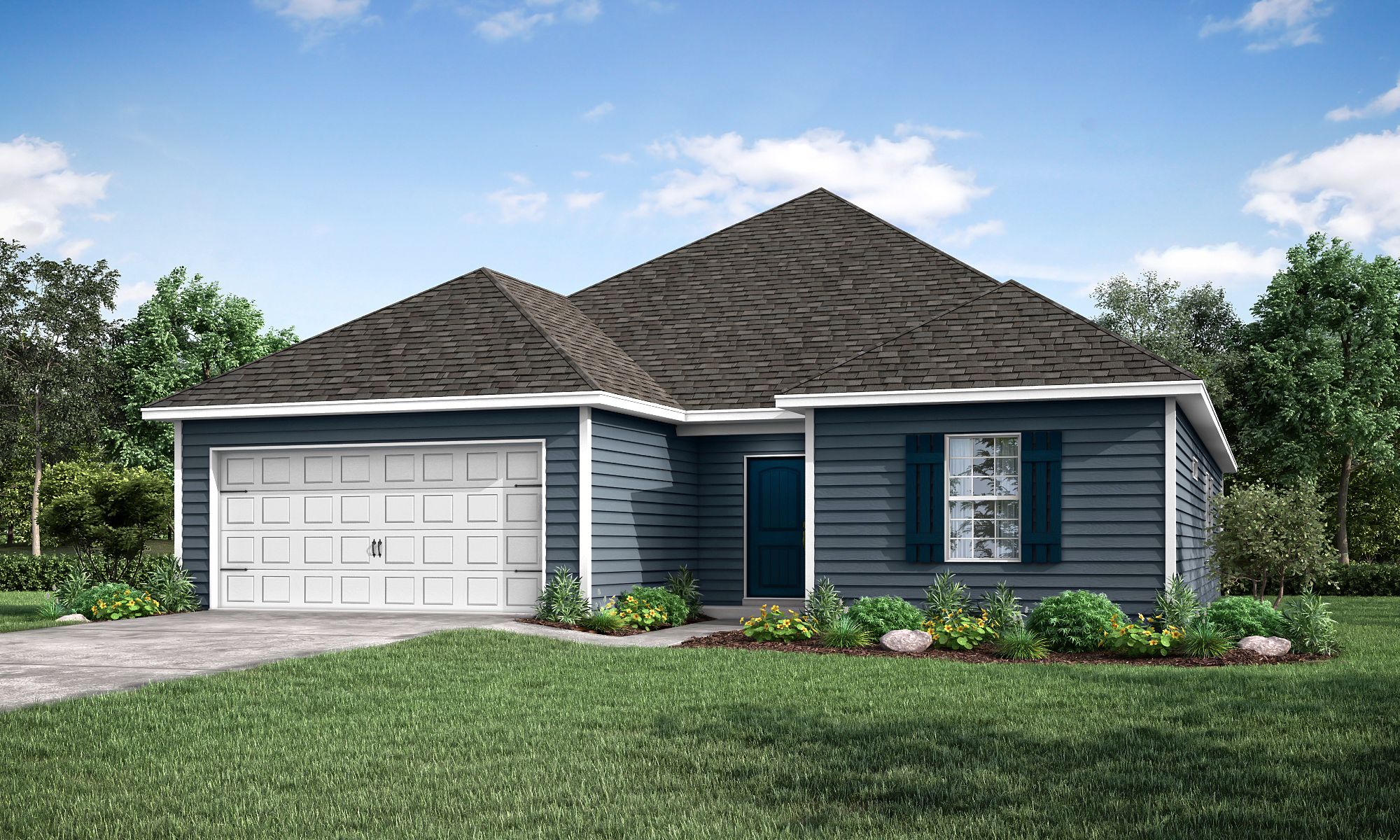 Laurel Plan – Front Elevation A Rendering | Ernest Homes