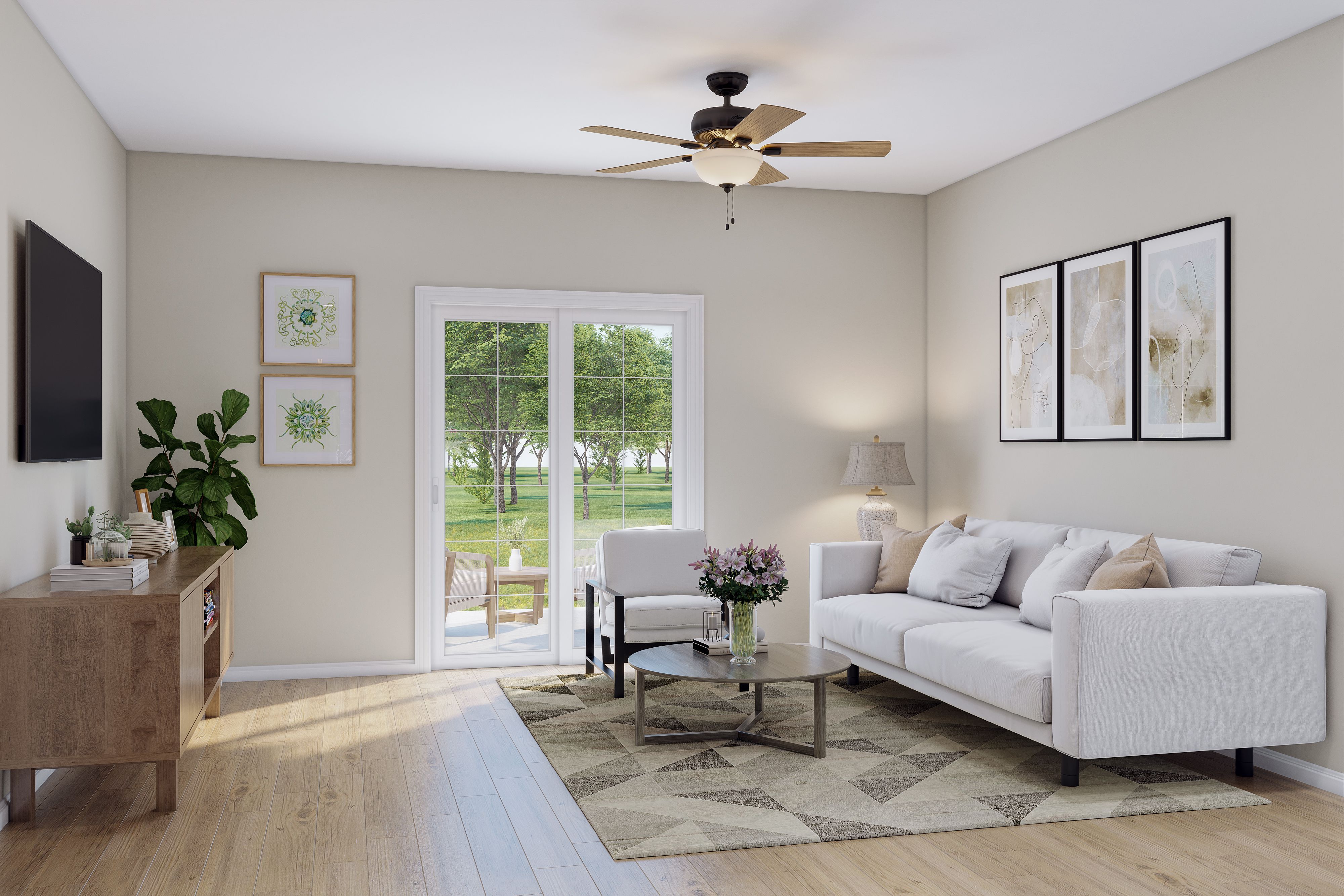 New Haven Townhome A - Staged Family Room | Ernest Homes