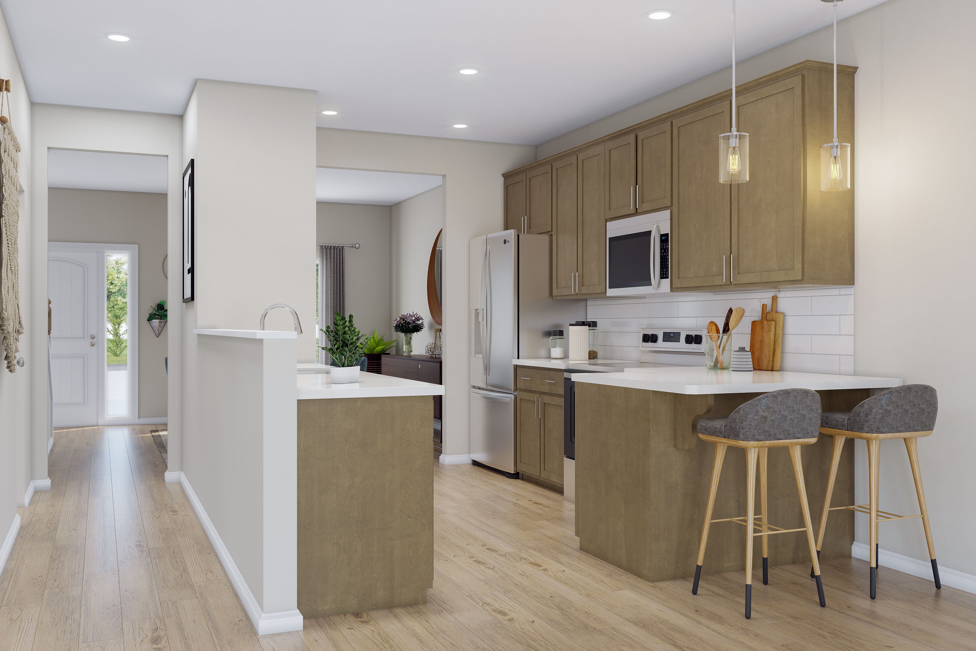 New Haven Townhome A - Staged Kitchen | Ernest Homes