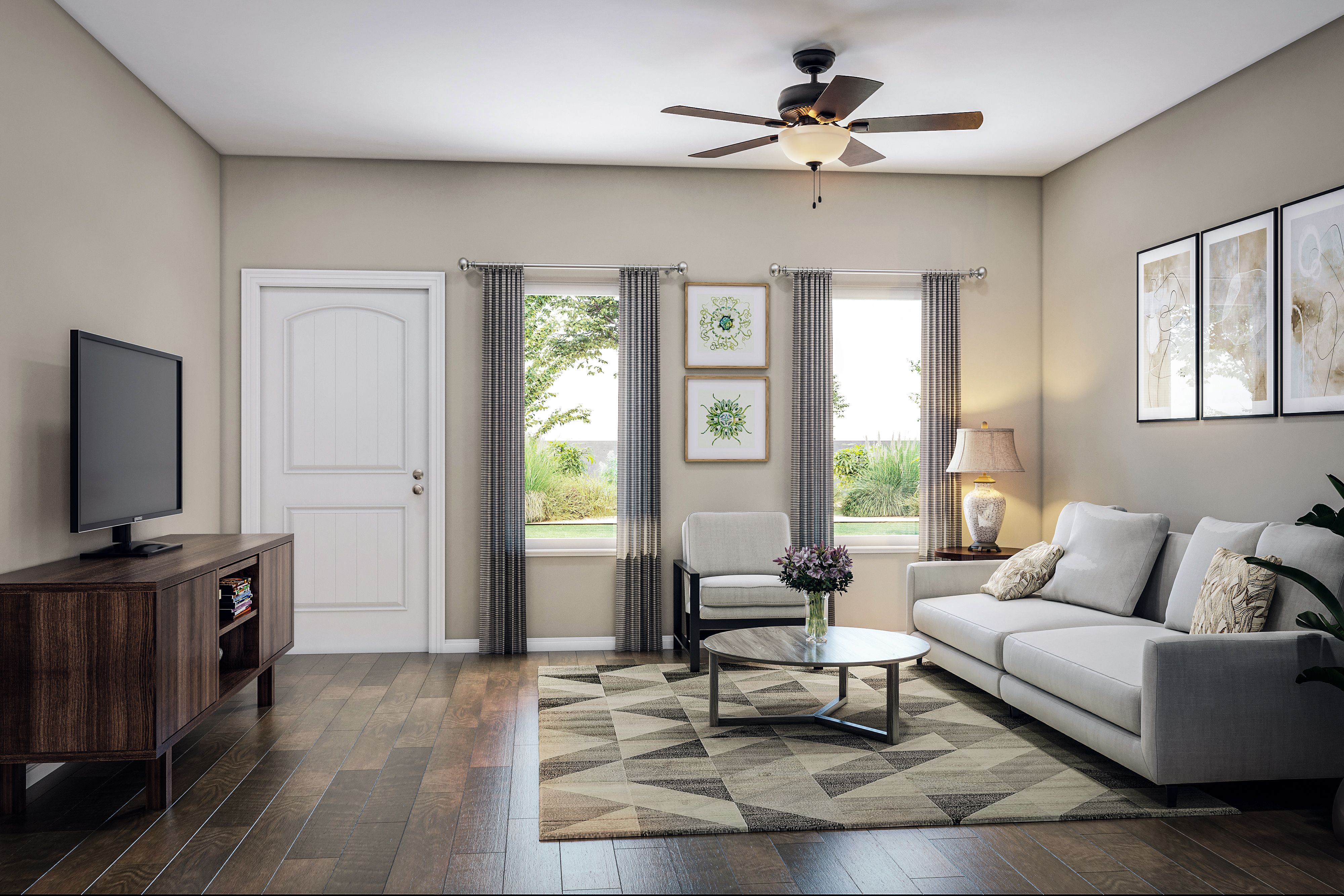 New Haven Townhome B - Staged Family Room | Ernest Homes