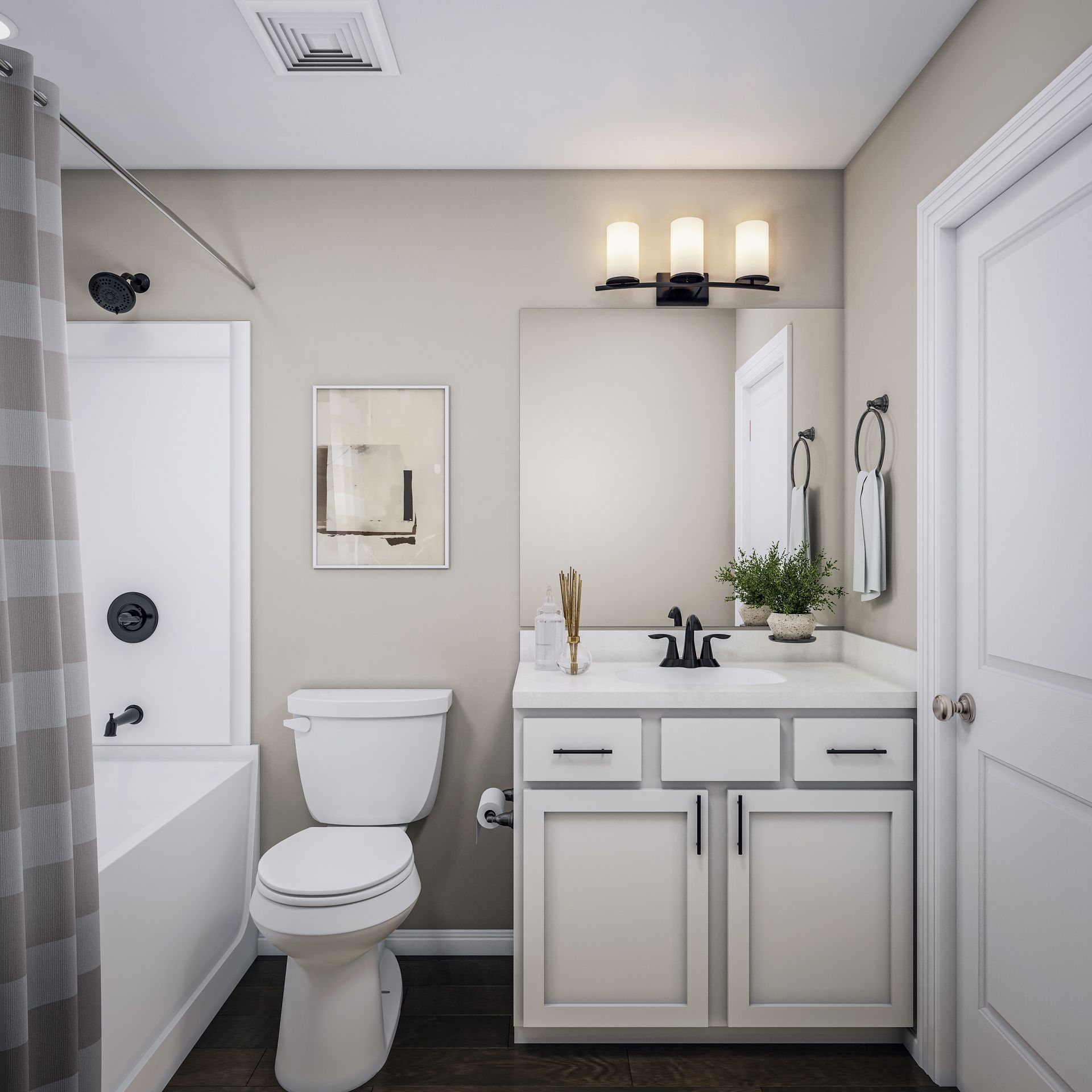 New Haven Townhome B - Staged Guest Bathroom | Ernest Homes