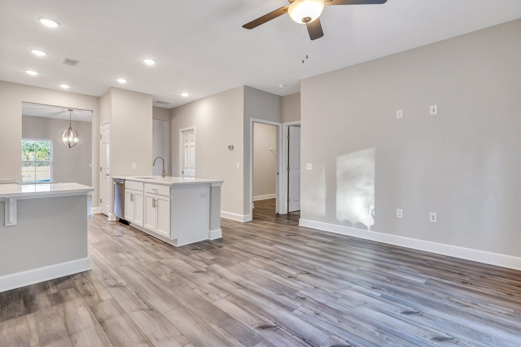 New Haven Townhome A - Family Room with view of Kitchen | Ernest Homes