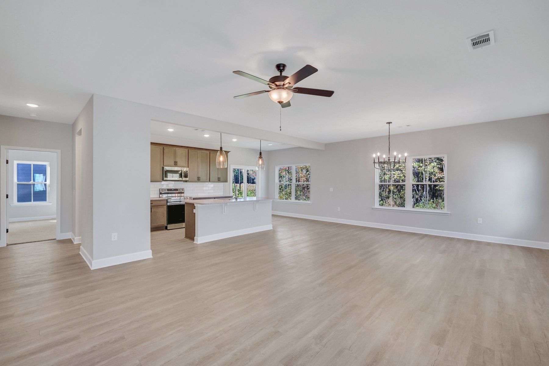 Laurel Open-Concept Great Room, Dining, and Kitchen | Ernest Homes