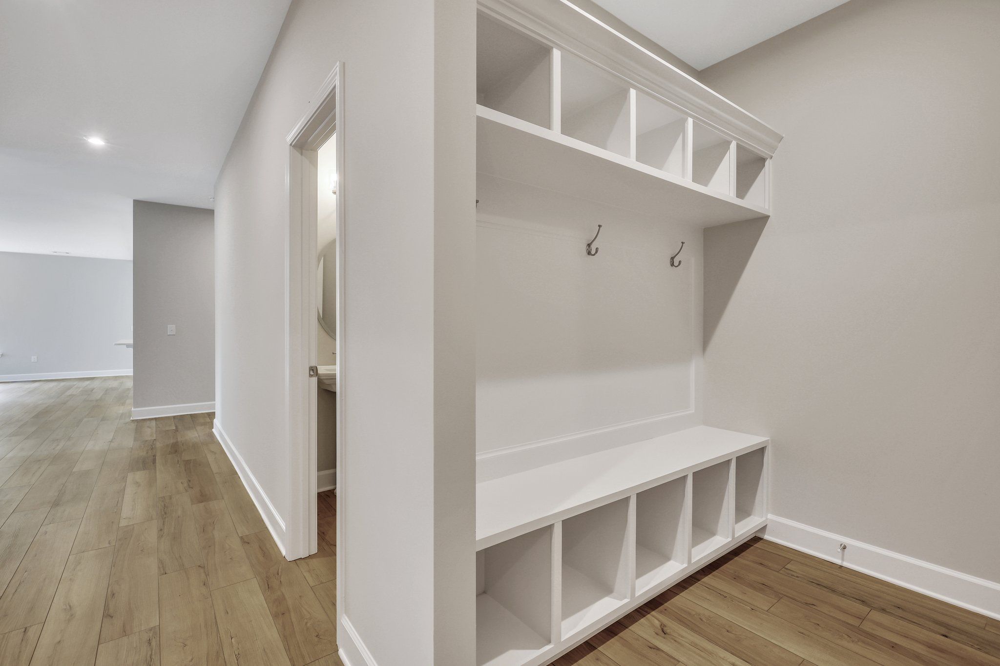 Laurel – Mudroom with Built-In Storage | Ernest Homes