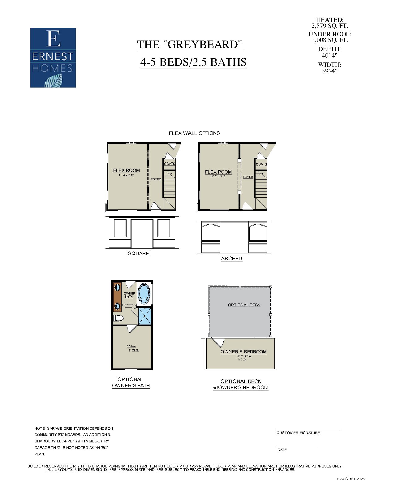 Greybeard Floor Plan Options | Ernest Homes