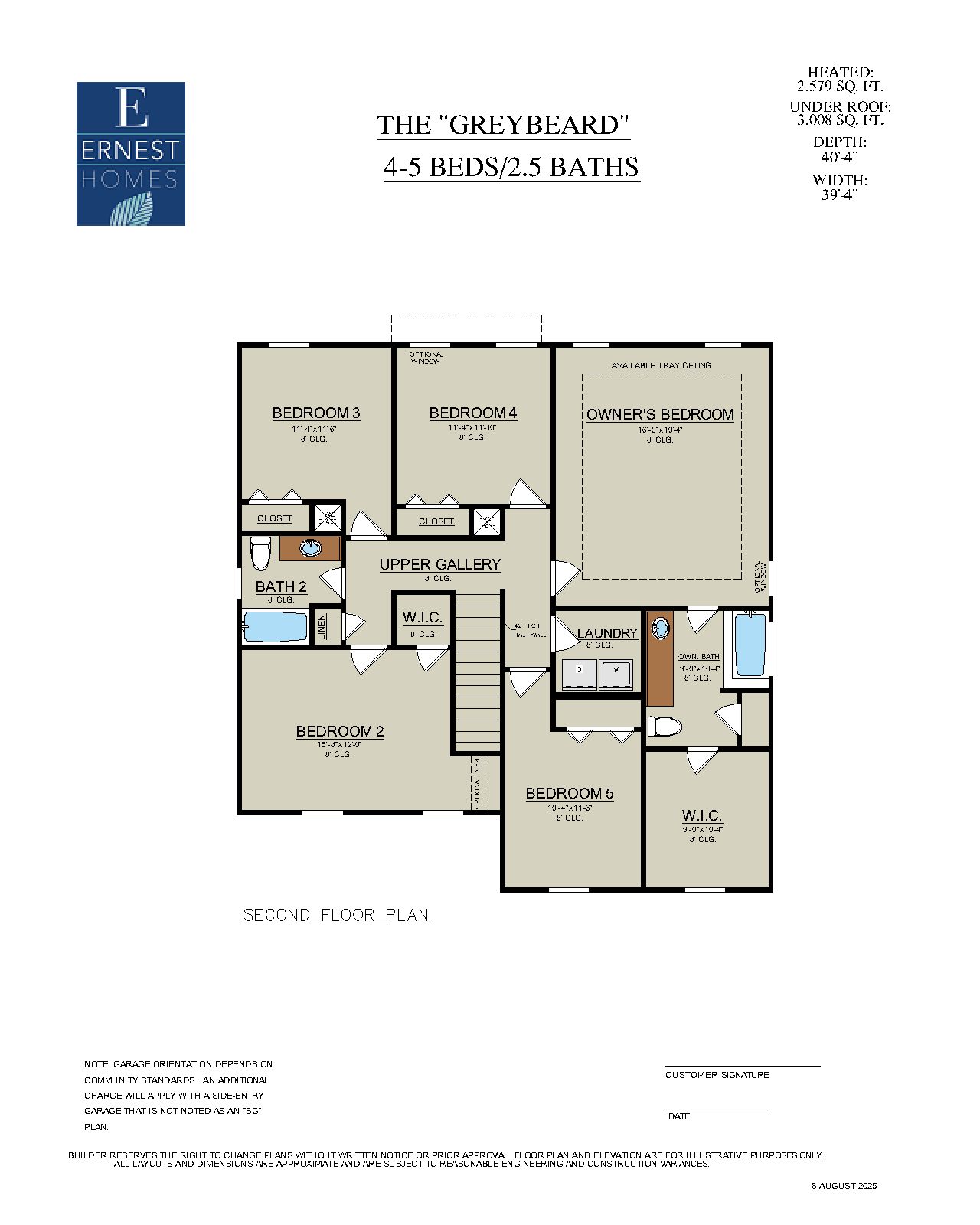 Greybeard Second Floor Plan | Ernest Homes