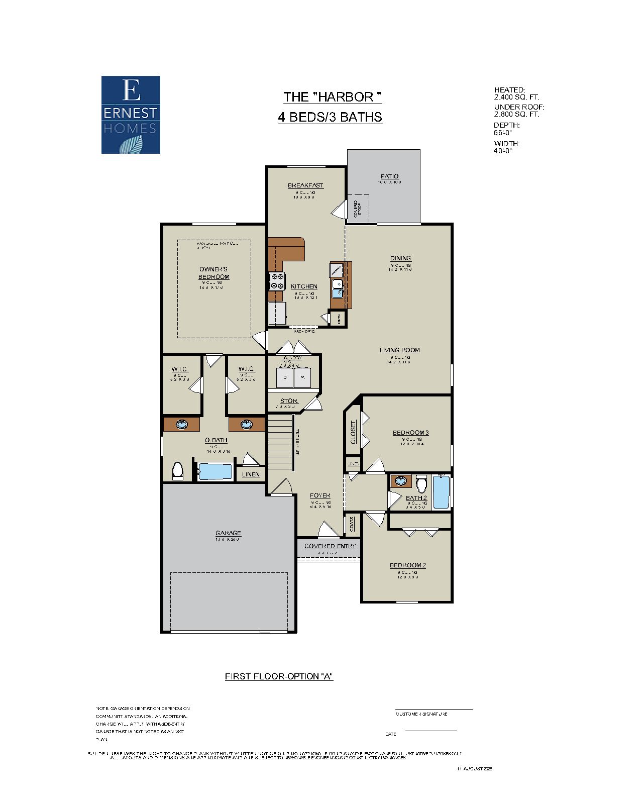 Harbor – First Floor with coat closet in foyer | Ernest Homes