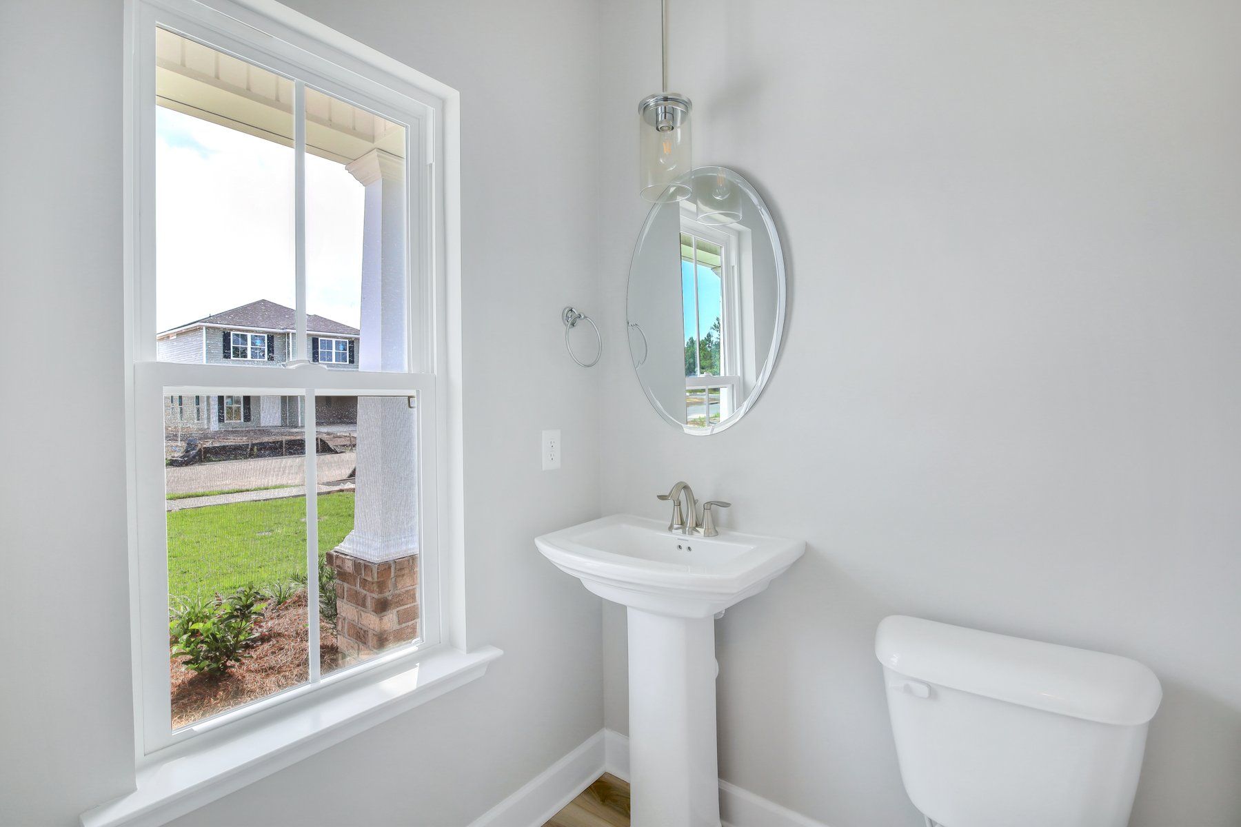 Seabrook Powder Room with Pedestal Sink