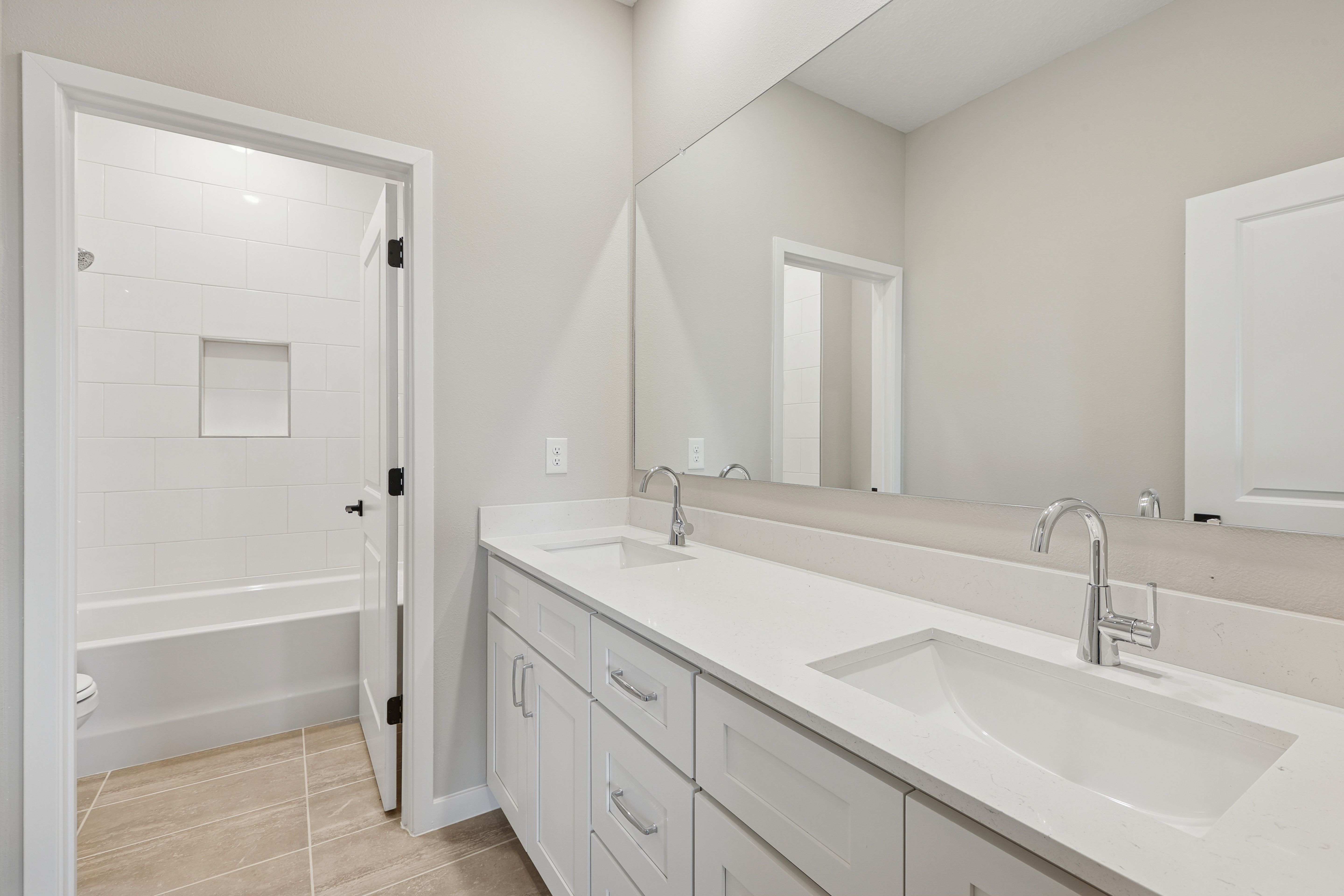 Spacious secondary bathrooms