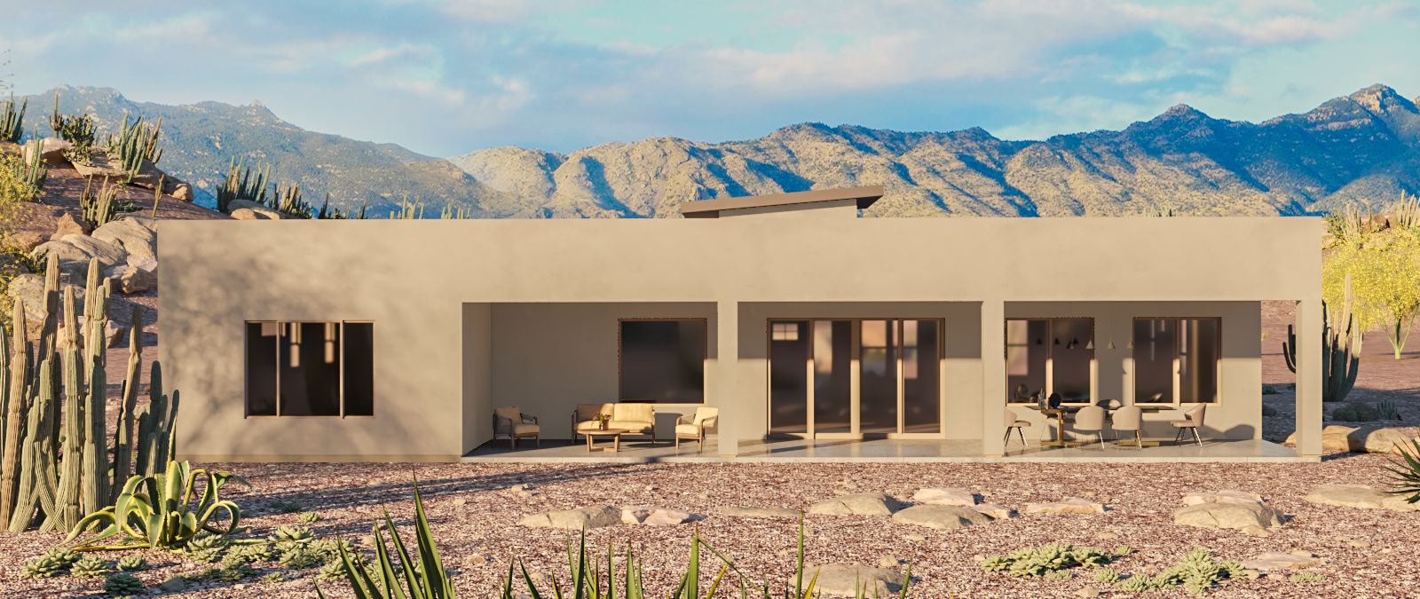 Mesquite Desert Contemporary Elevation