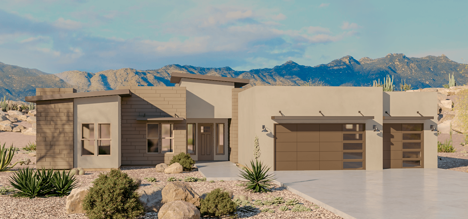 Mesquite Desert Contemporary Elevation