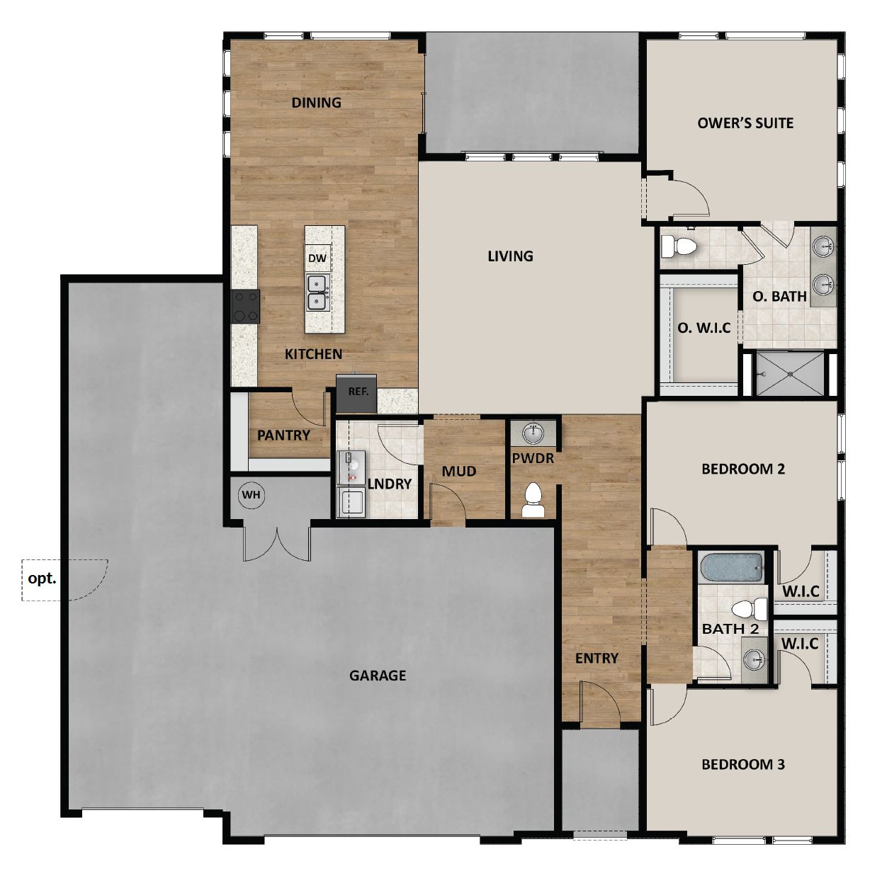3 Car Garage Extended Option