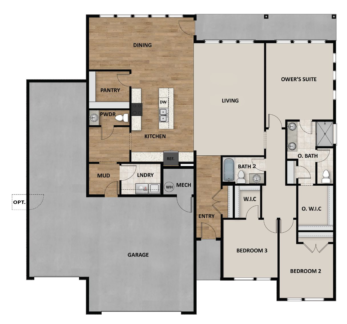 3 Car Garage Extended Option