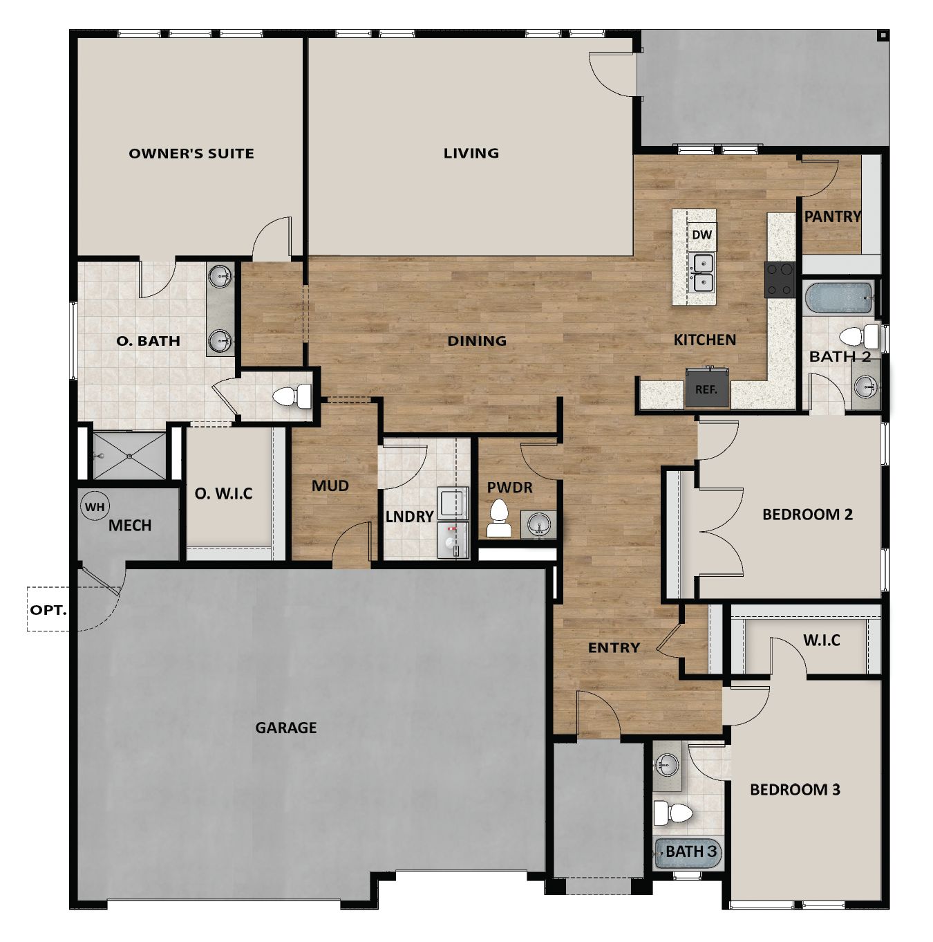 3 Car Garage Standard