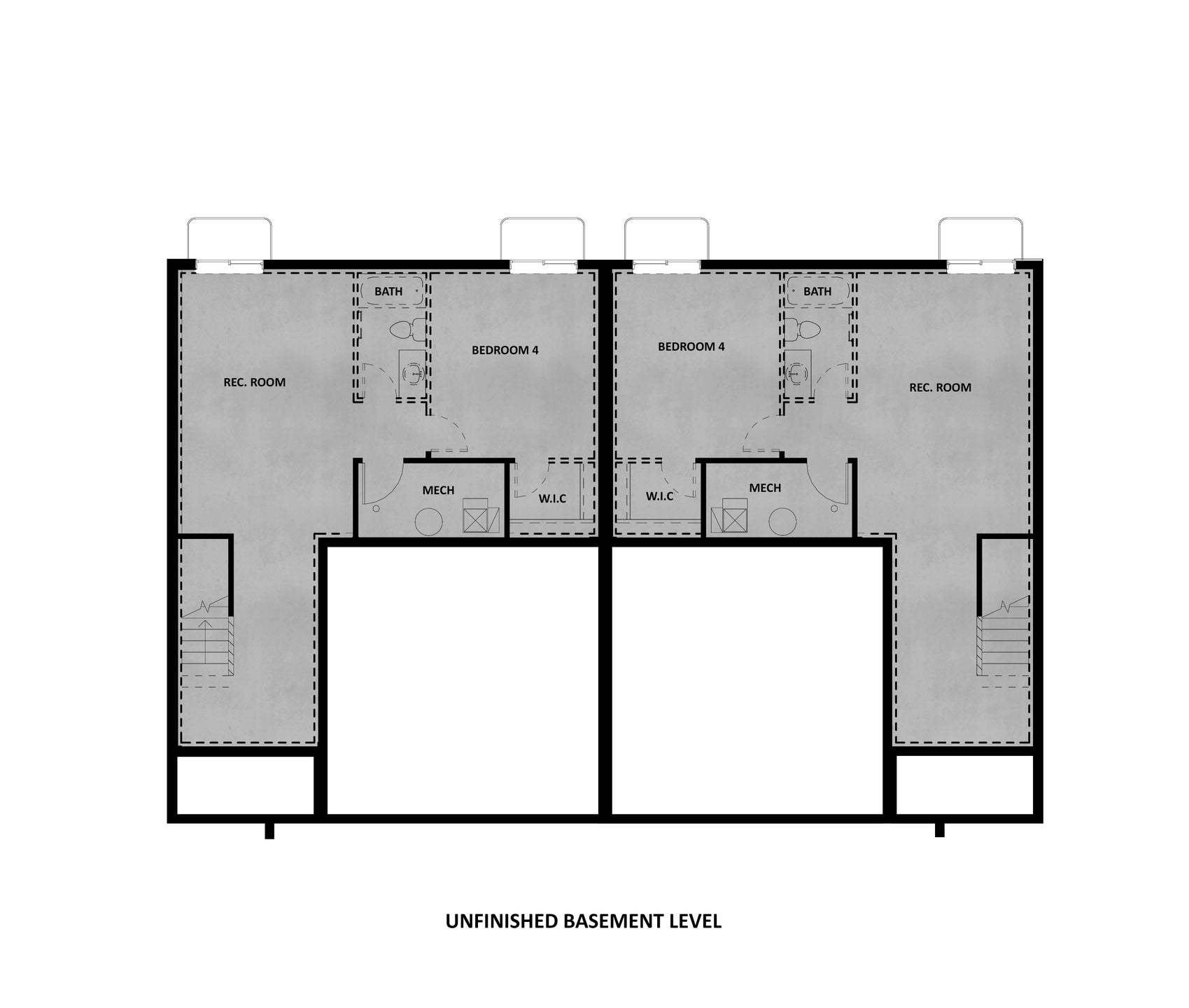 Unfinished Basement Twin Home