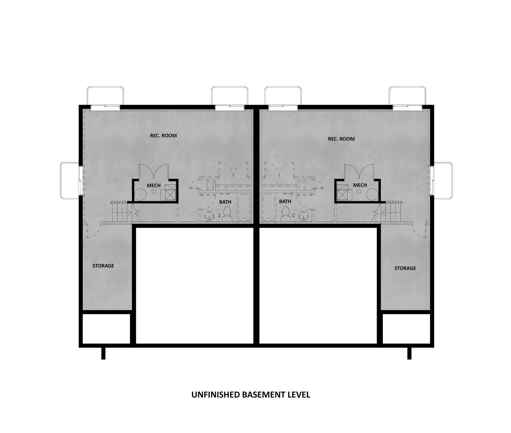 Unfinished Basement Twin Home