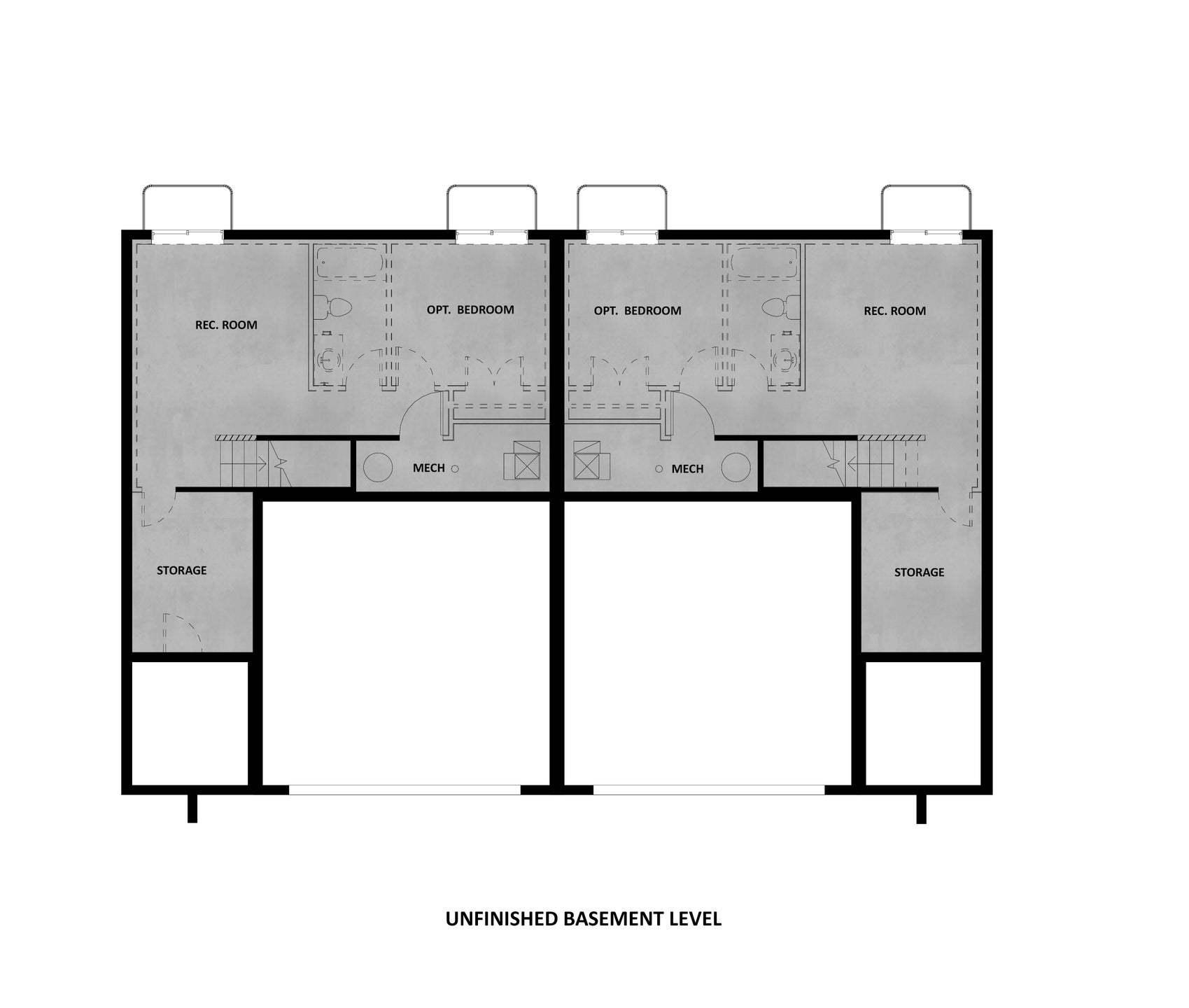 Unfinished Basement Twin Home