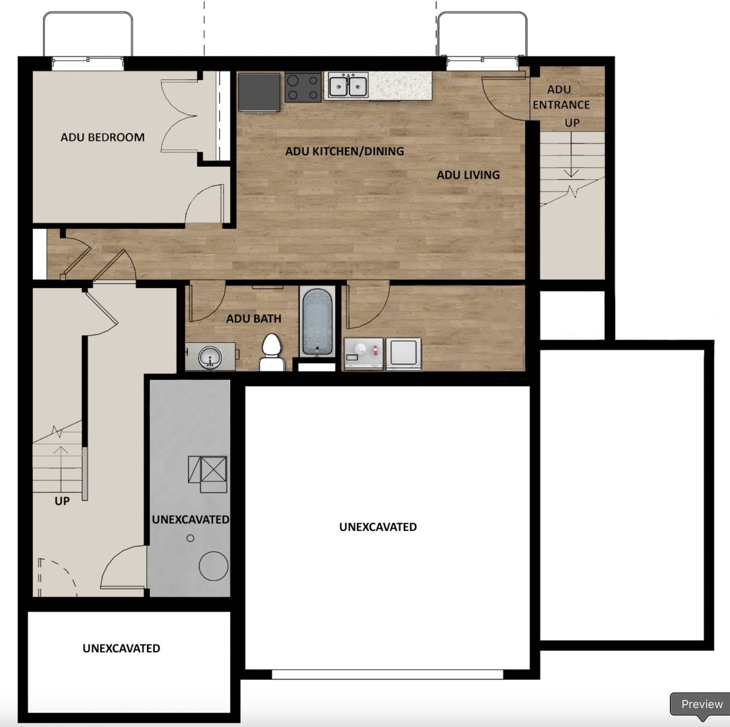 Optional Rental Suite/ADU In Basement
