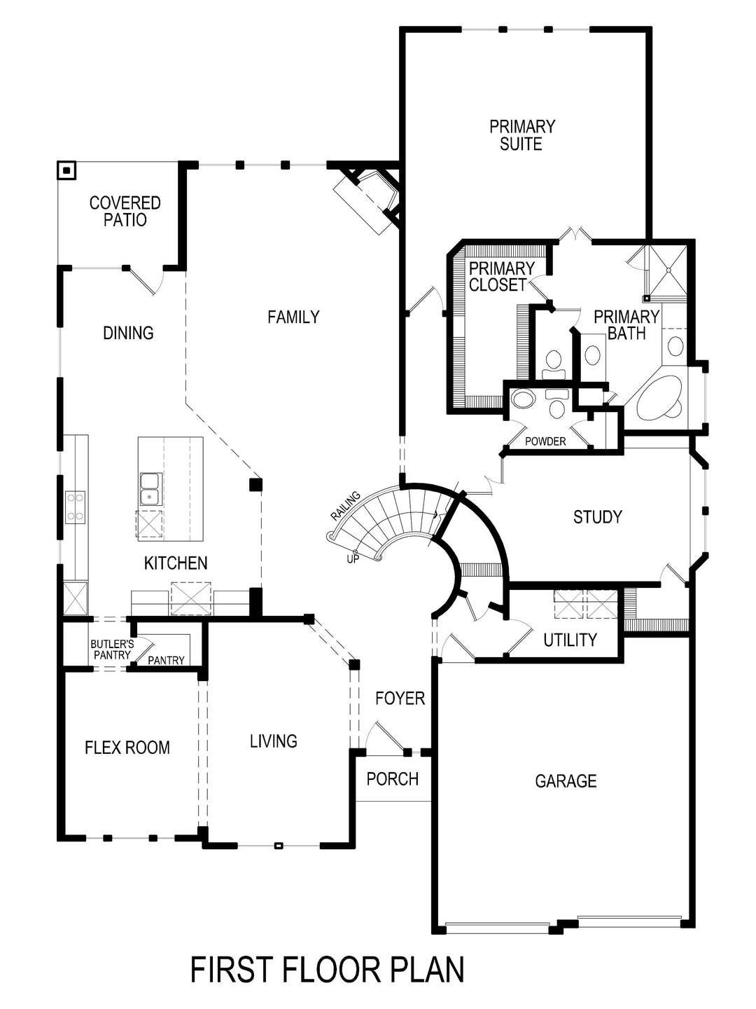 Brentwood 3F (w/Media) First Floor Plan