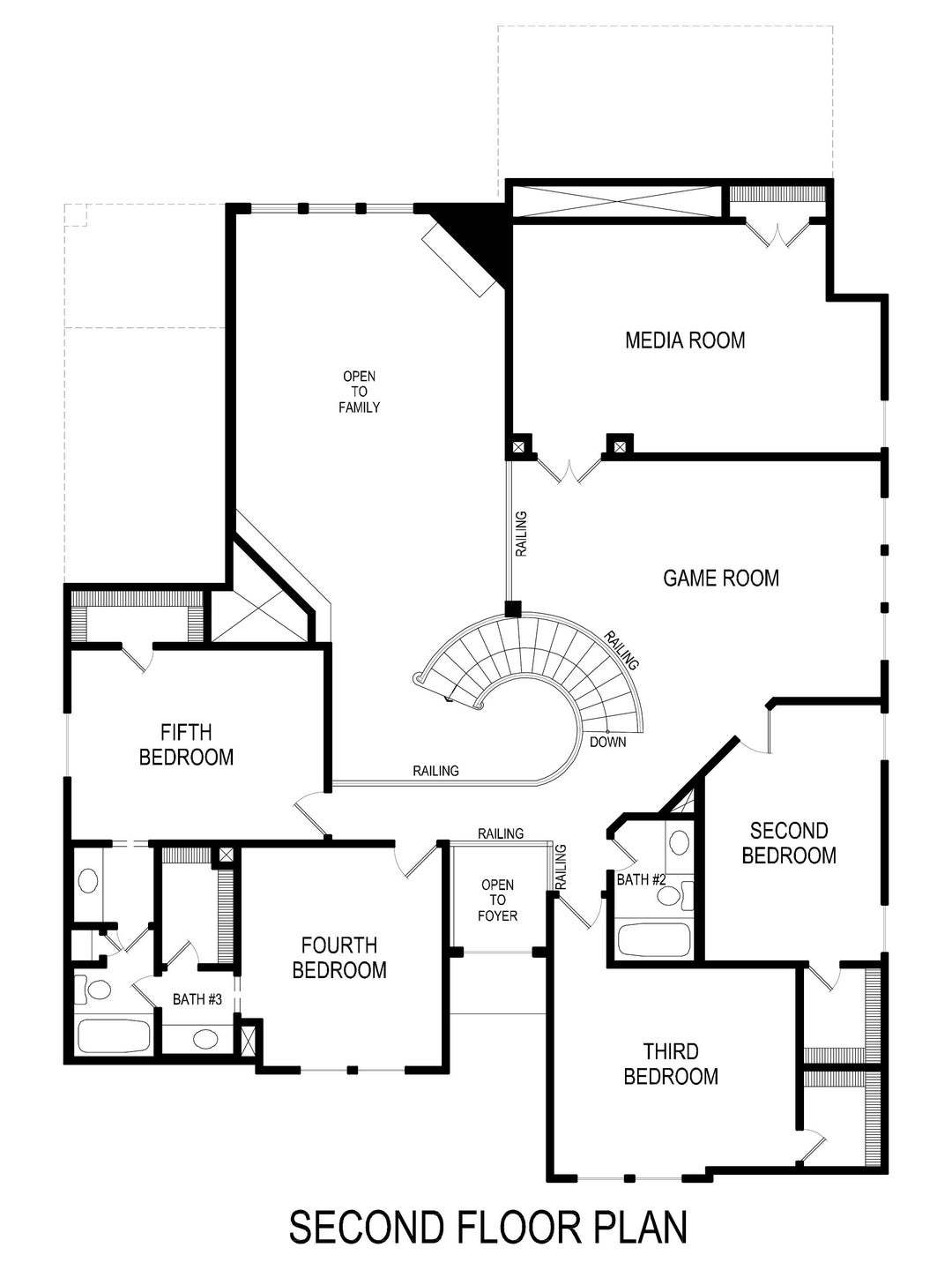 Brentwood 3F (w/Media) Second Floor Plan